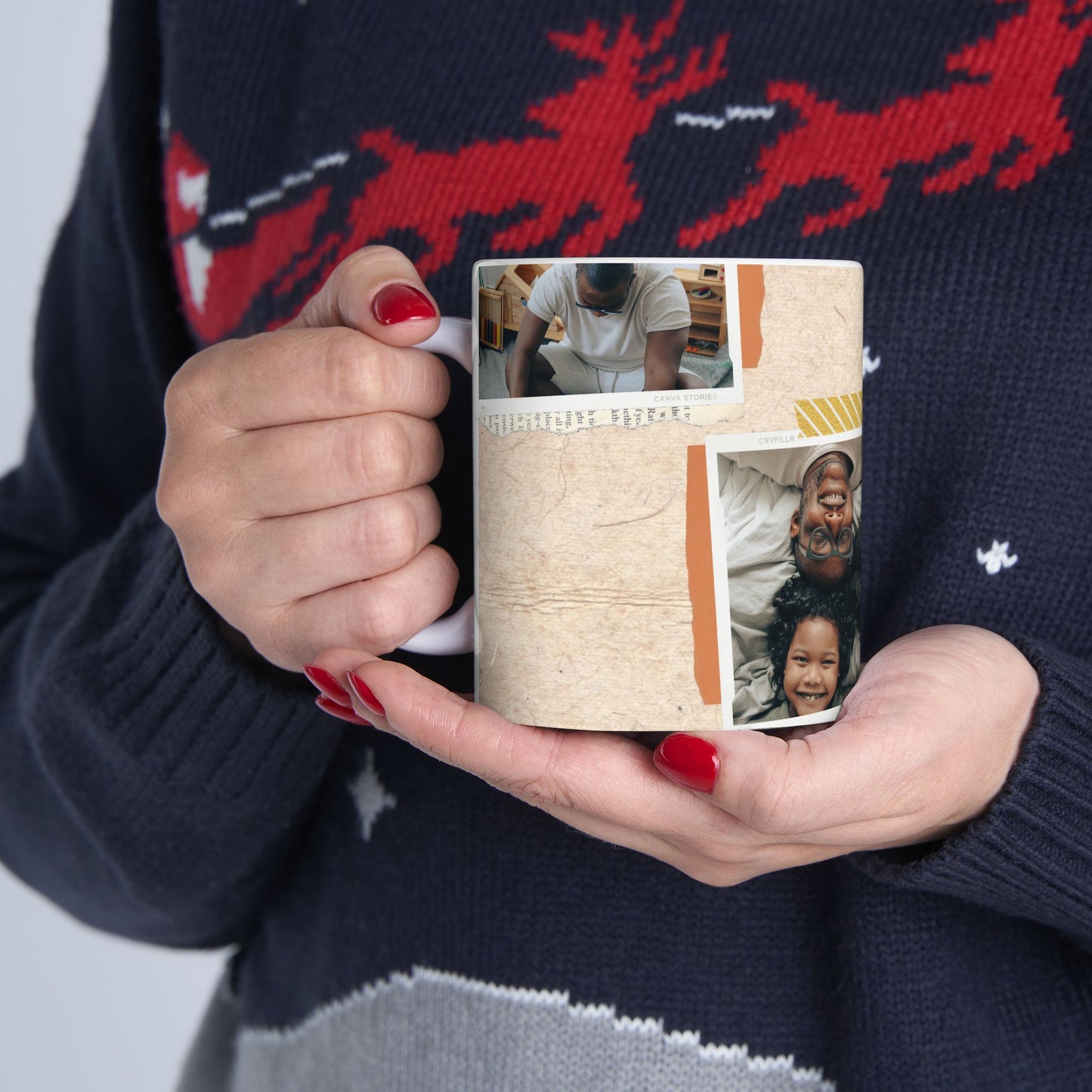 Home is Wherever Your Dad is, Ceramic Mug, Personalized Photo Coffee Cup - 14065