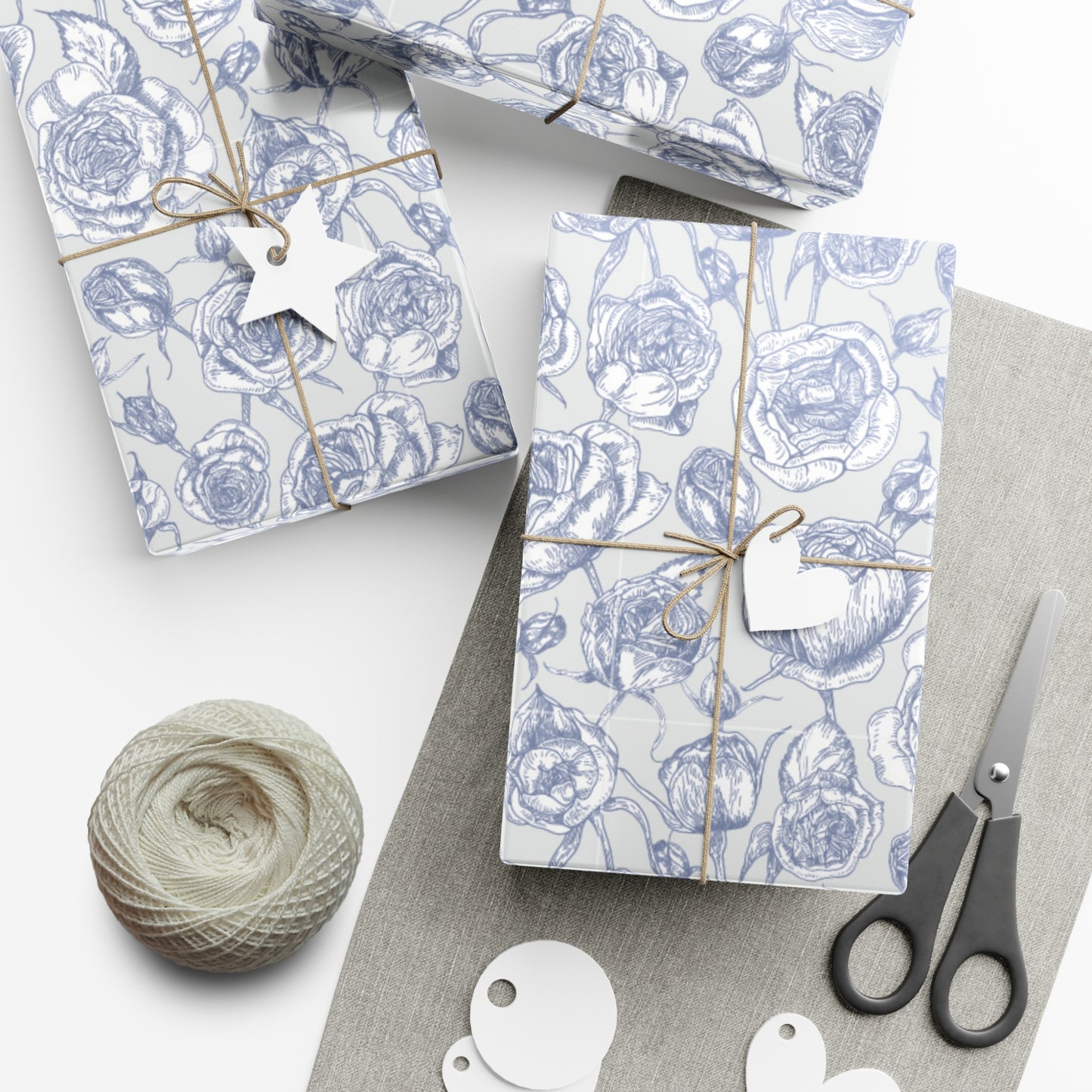 Vintage Blue Flowers - Gift Wrap Papers - 10314