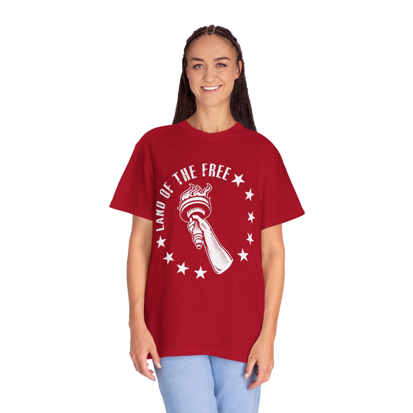 Land Of the Free Graphic T-Shirt, Casual Wear for Independence Day, Gift for Freedom Lovers, Unisex Tee for Everyday Style, Comfort and Style - 13640