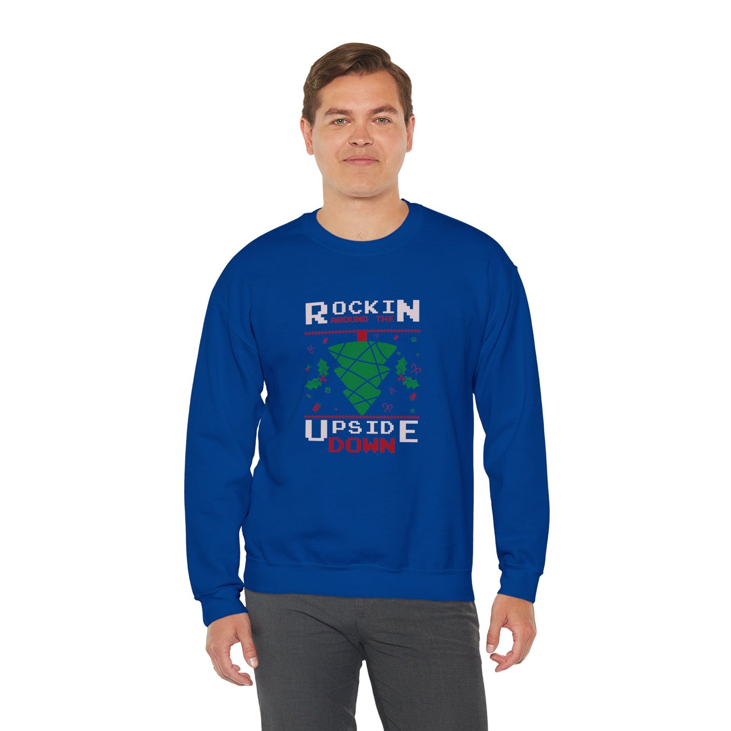 Rocking Around The Tree Upside Down - Unisex Heavy Blend™ Crewneck Sweatshirt