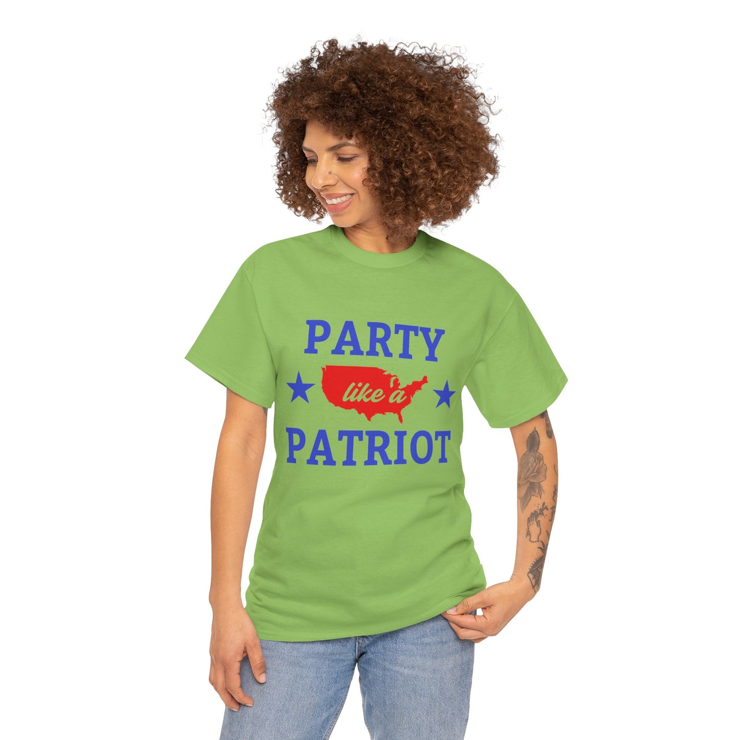 Patriotic Party Tee - Celebrate Independence, Fun Gatherings, BBQs, Gift for Patriots, Unisex Heavy Cotton T-shirt - 13732