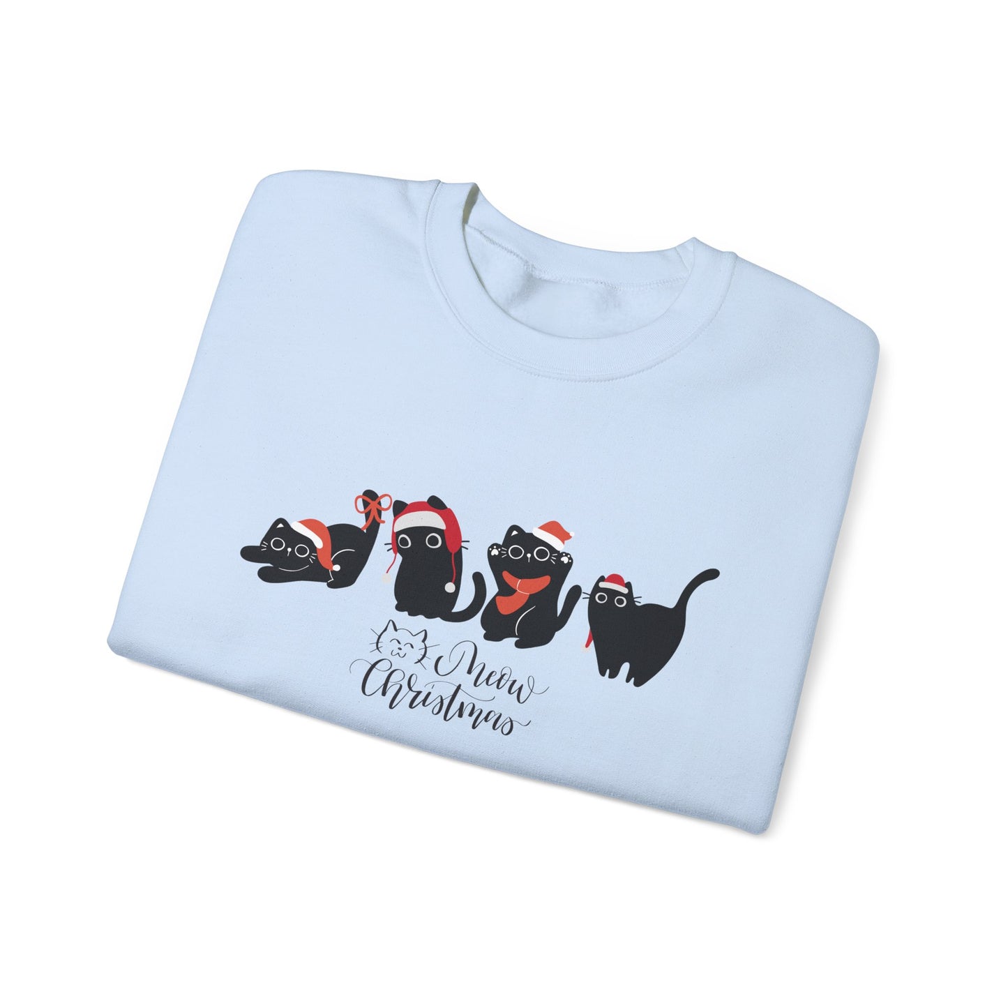 Black Cats, Meow Christmas - Unisex Heavy Blend™ Crewneck Sweatshirt - 10044