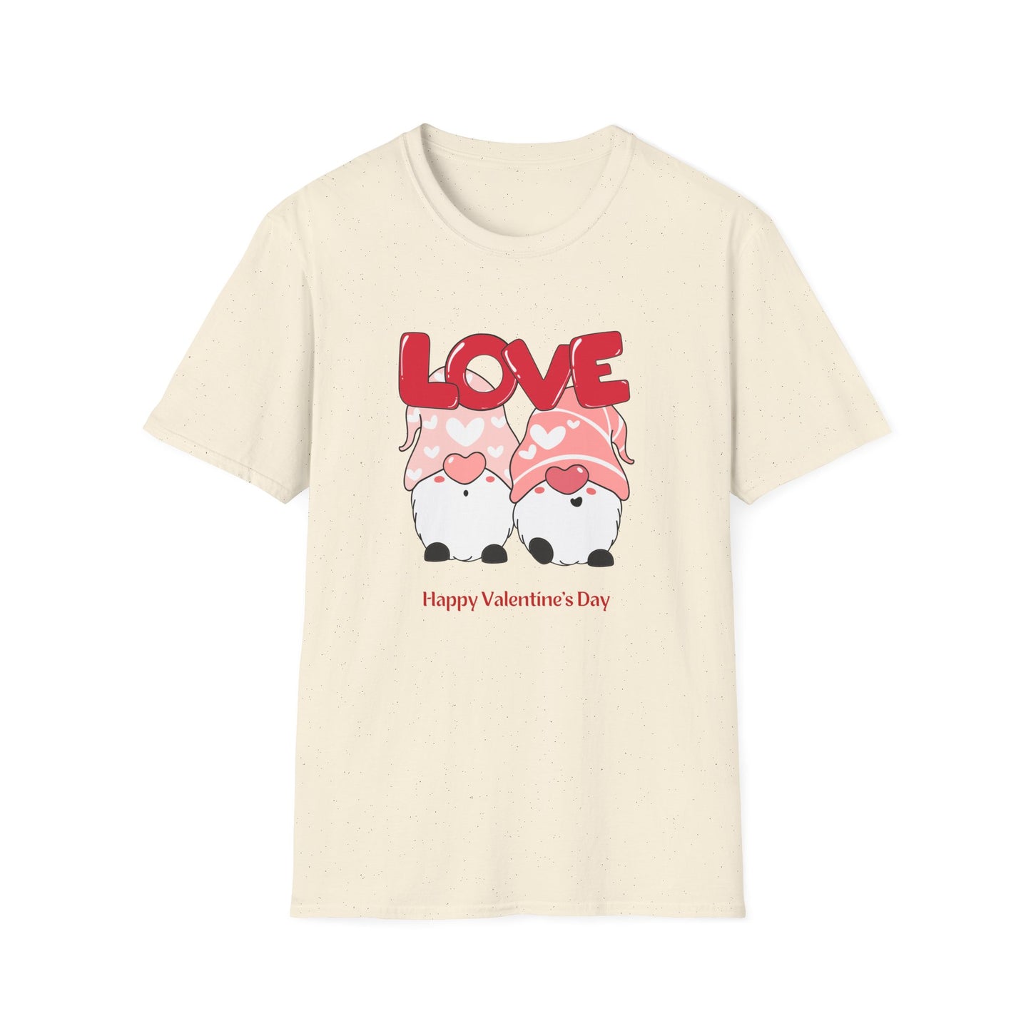 Gnomes, Love, Happy Valentine's Day - Unisex Softstyle T-Shirt - 11444