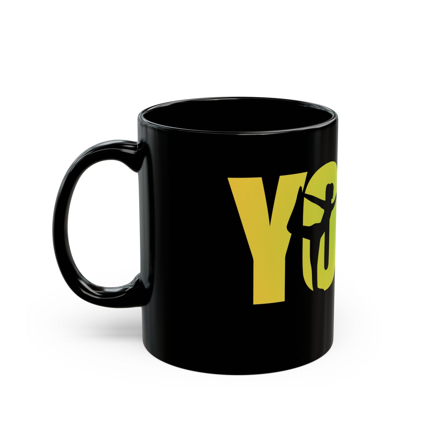 Yoga Inspiration Mug, Motivational Coffee Cup, Yoga Gifts for Yogis, Black Yoga Mug - 13154