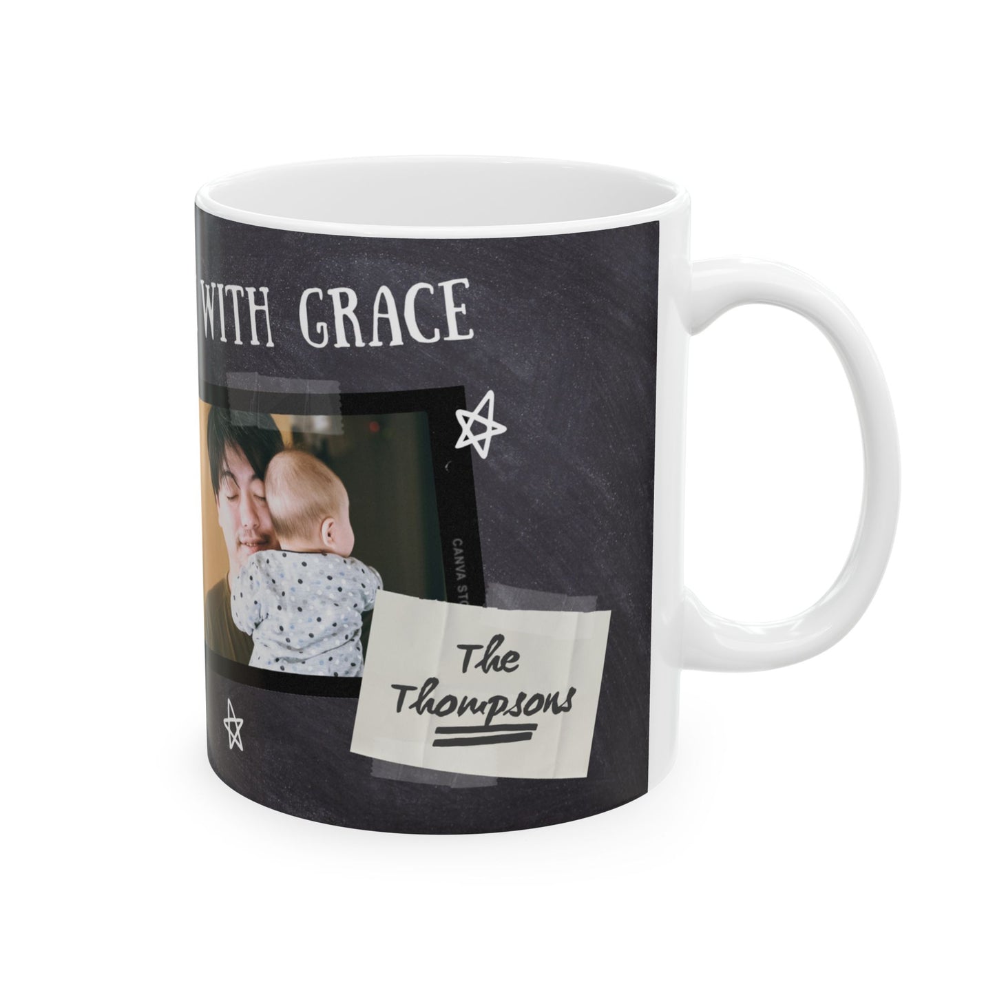 Personalized 1st Father's Day Ceramic Mug, Gift for Dads, Custom Photo Mug, Coffee Cup, Unique Father's Day Present - 14059