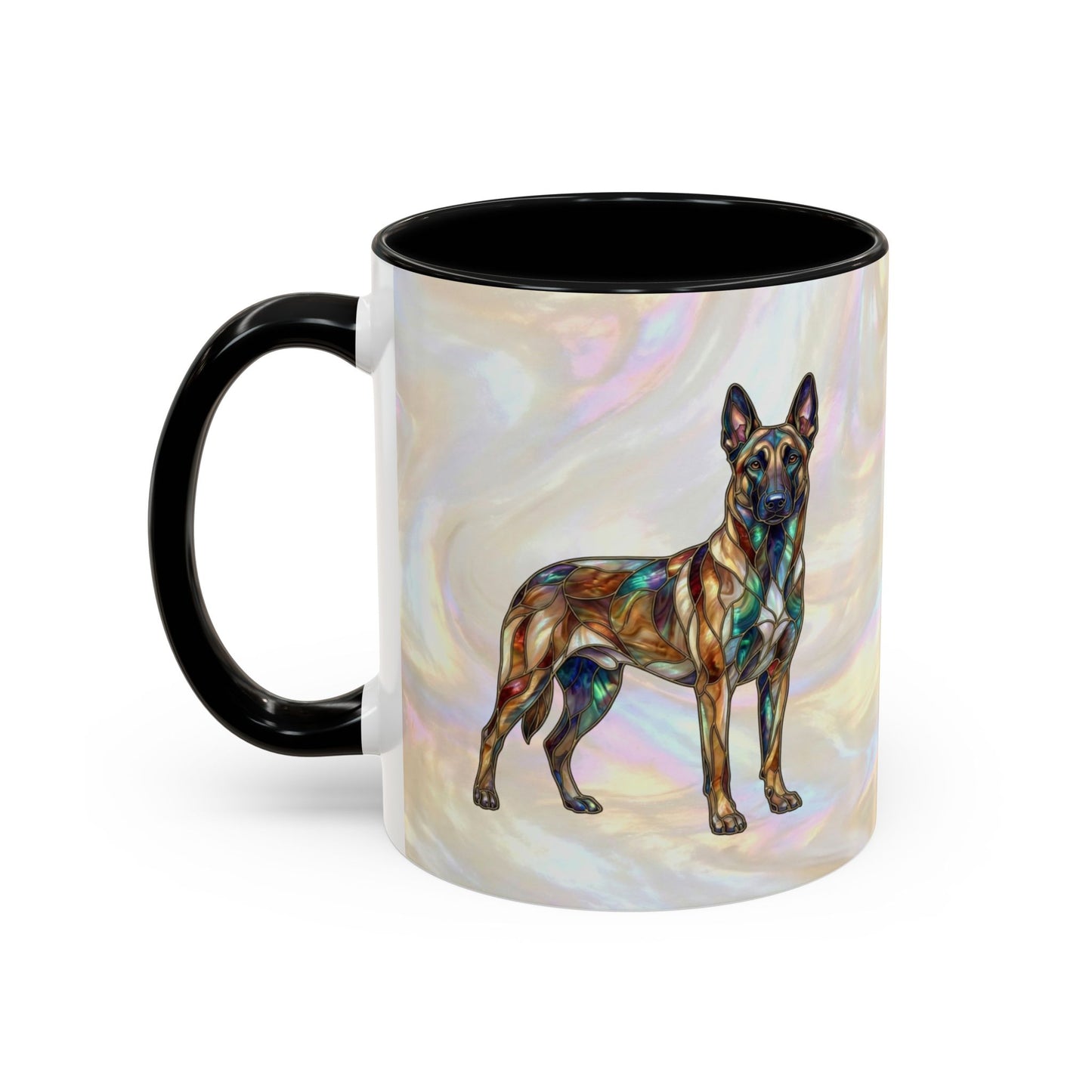 Belgian Malinois Accent Coffee Mug - Stained Glass Design 11oz & 15oz - 14616
