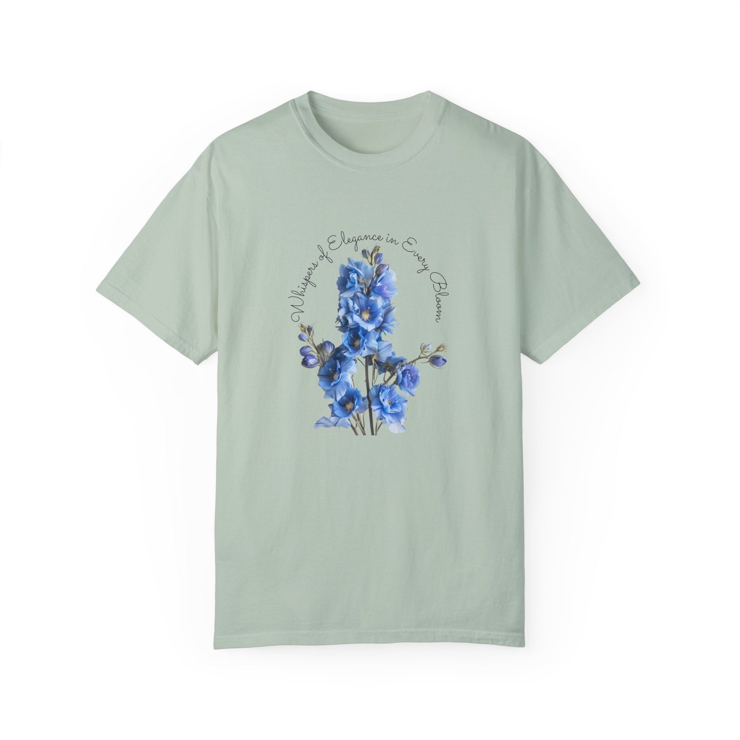 Happy Birthday, July, Delphinium - Unisex Garment-Dyed T-shirt - 10414