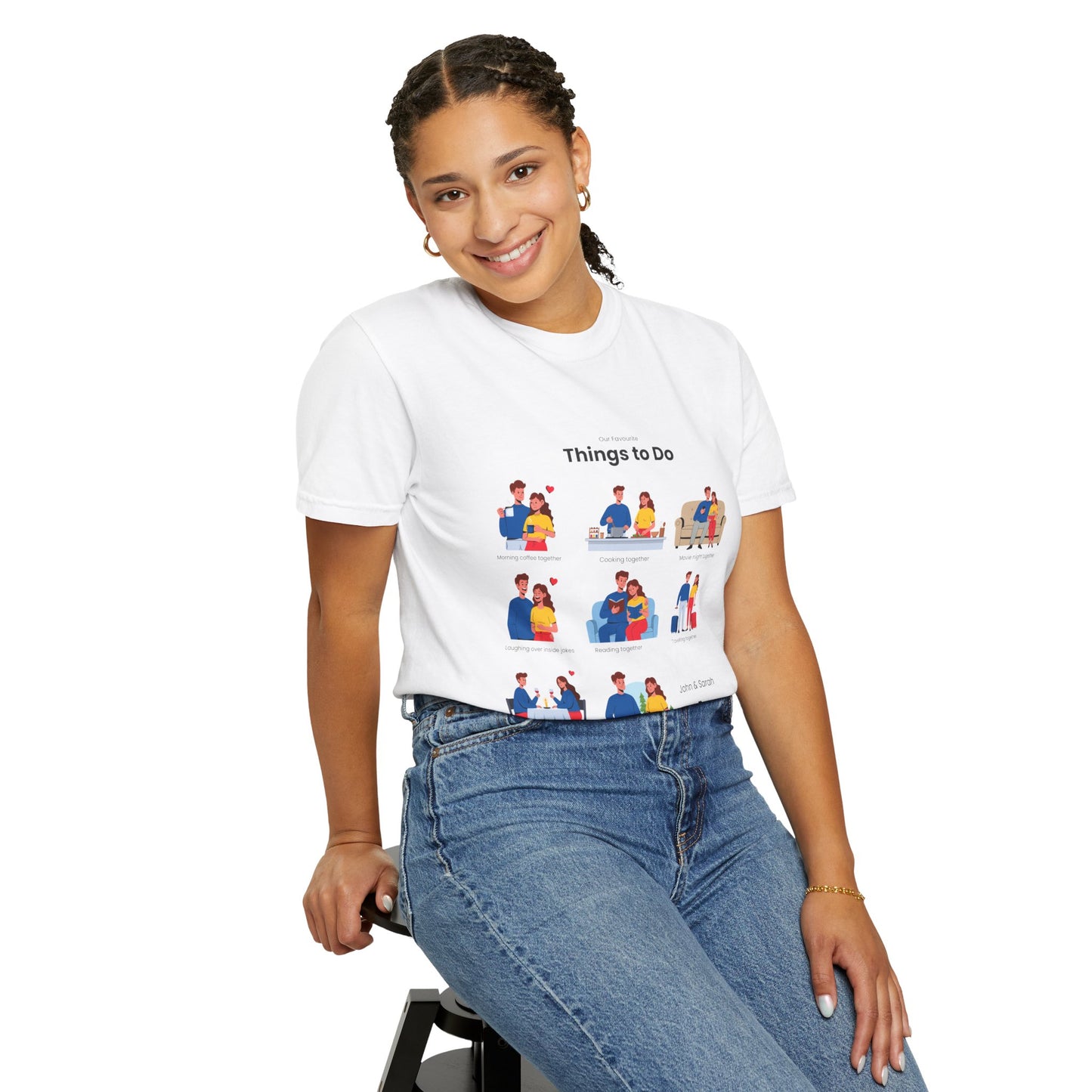 Our Favourite Things to Do Together – Personalised Valentine’s Illustration T-Shirt Gift - 14722