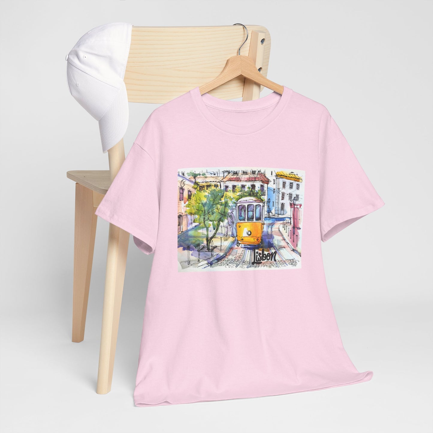 Lisbon Tram Unisex Heavy Cotton Tee - 12134