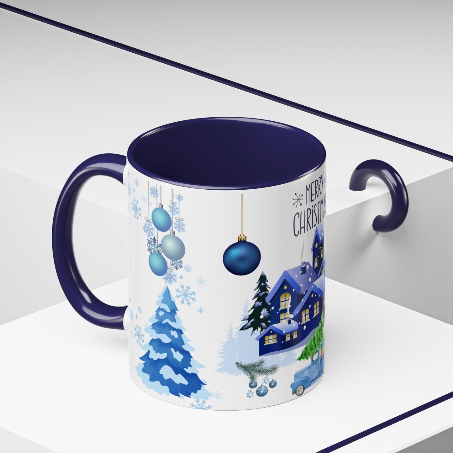 Blue Christmas - Accent Coffee Mug (11, 15oz)