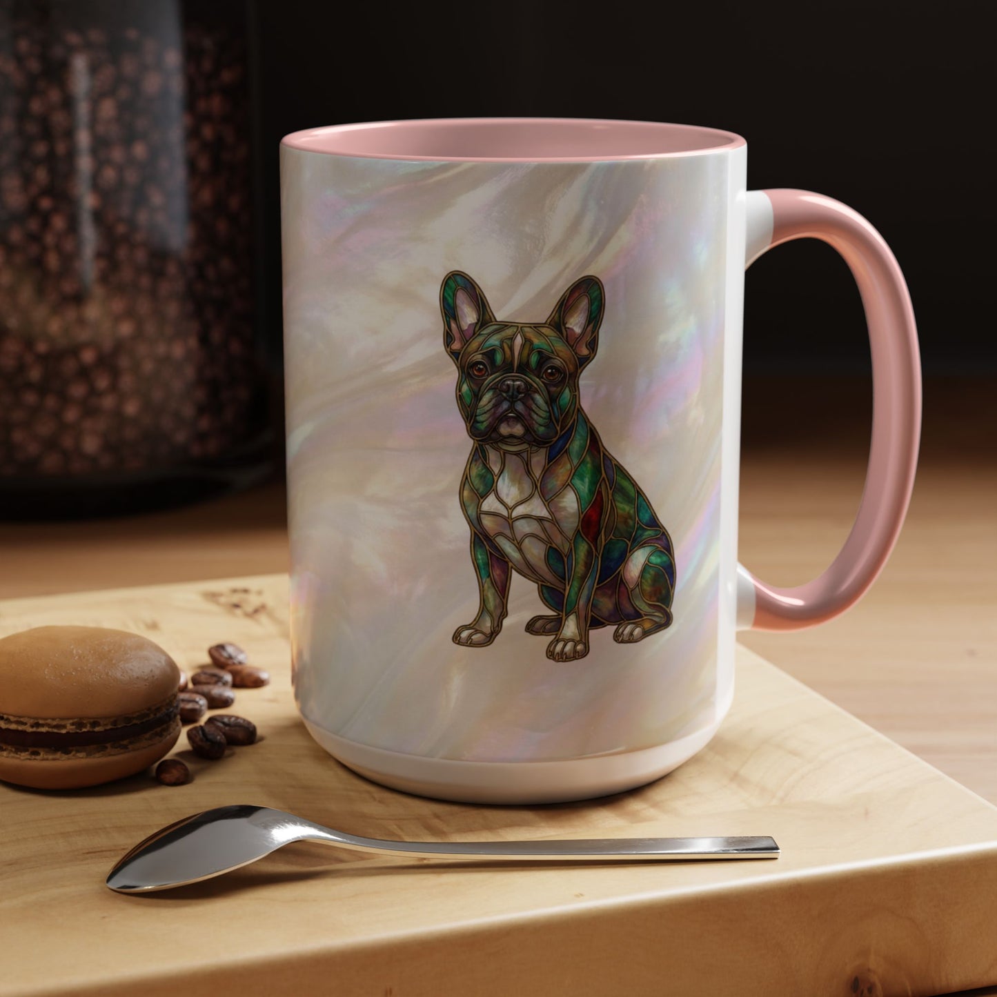 French Bulldog Accent Coffee Mug -Stained Glass Style (11/15oz) - 14632