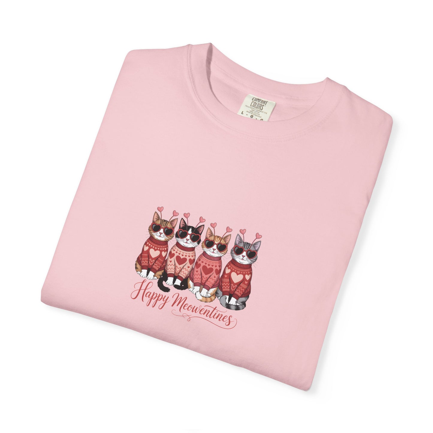 Happy Meowentine’s Cat T-Shirt – Valentine Gift for Cat Lovers - 14742