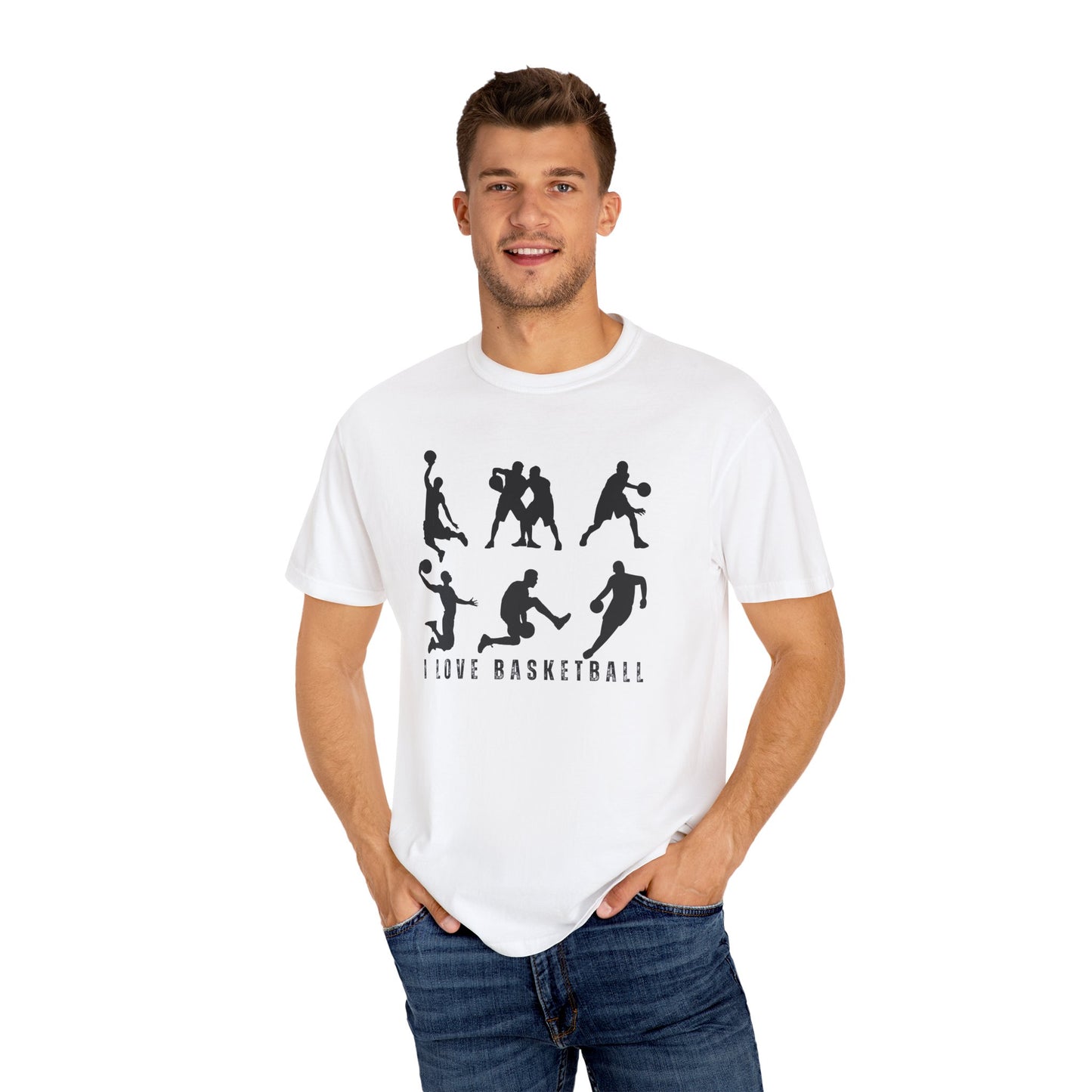 I Love Basketball - Unisex Garment-Dyed T-shirt - 10160