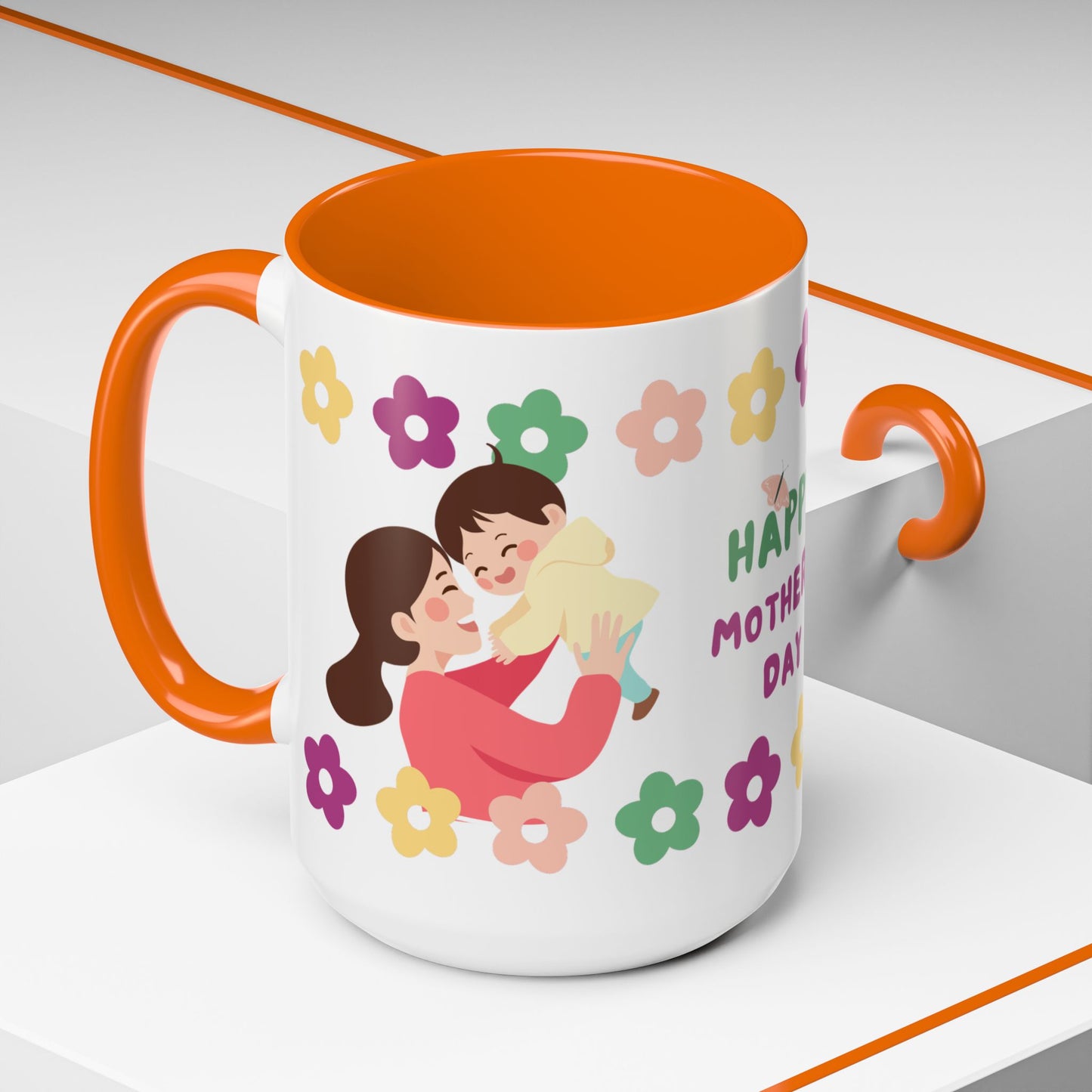 Happy Mother's Day Floral Accent Coffee Mug - 11/15oz - 12491