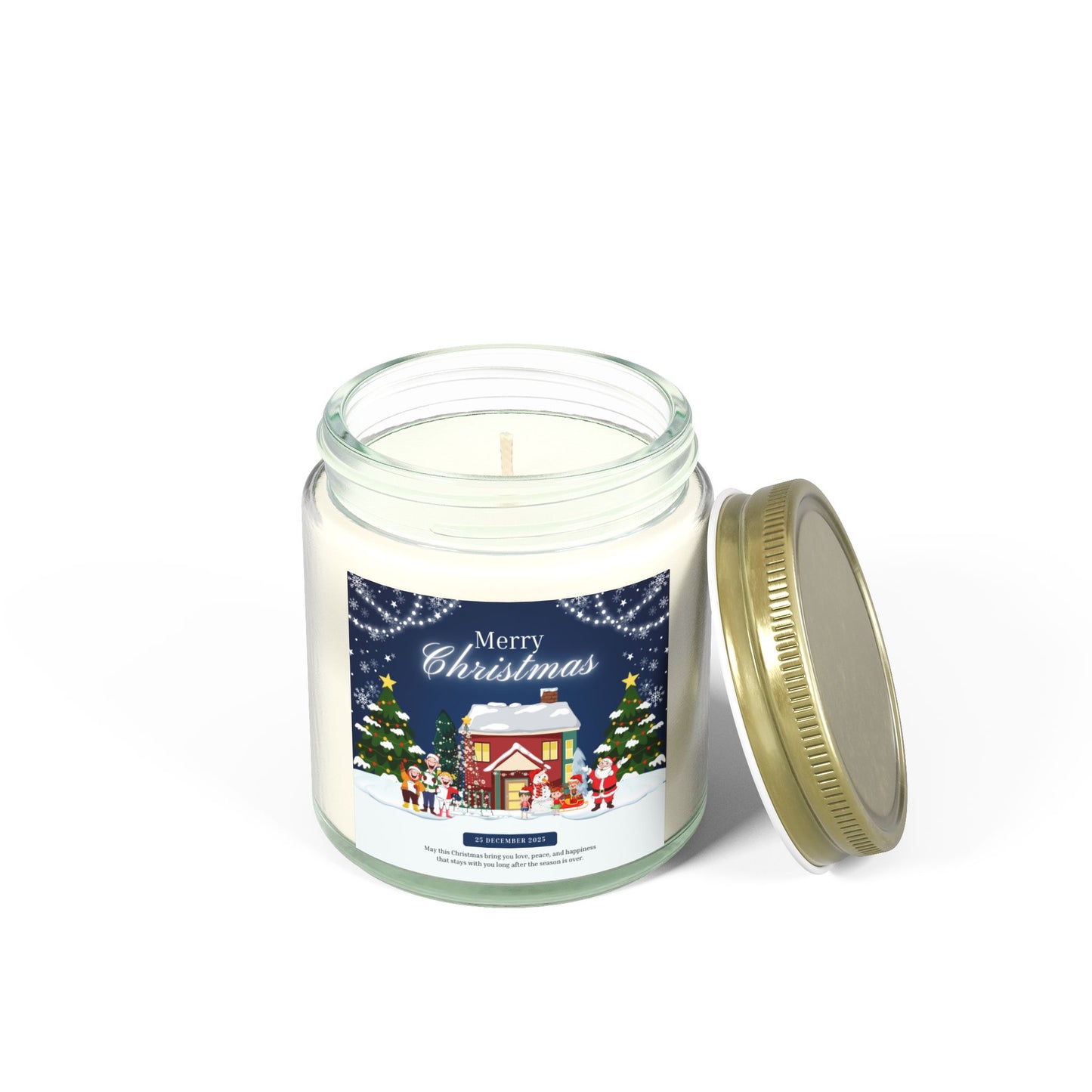 Merry Christmas, Happy New Year - Scented Candles, Coconut Apricot Wax (4oz, 9oz)