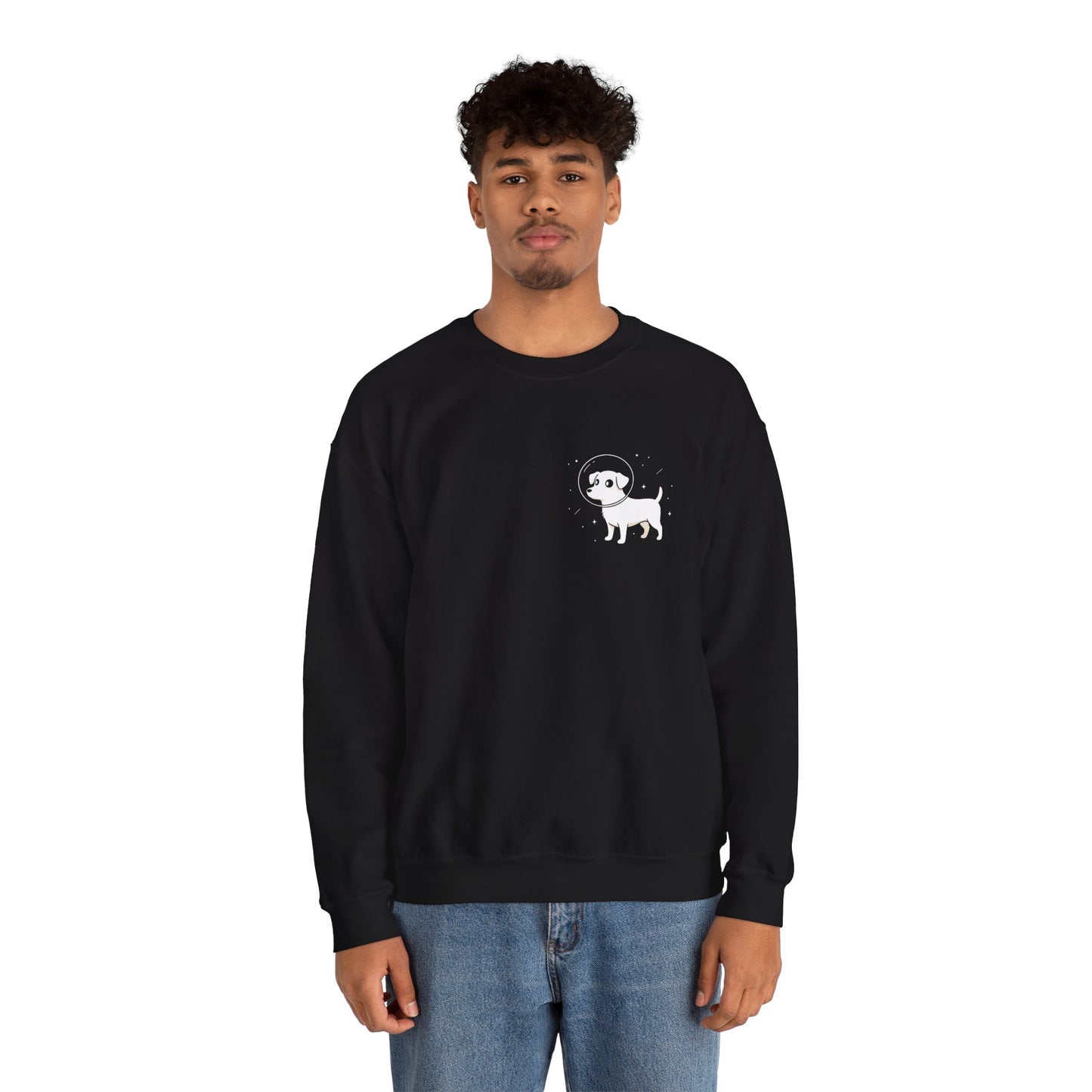 Dog in Space Crewneck Sweatshirt – Space Puppy Graphic Pullover - 14678
