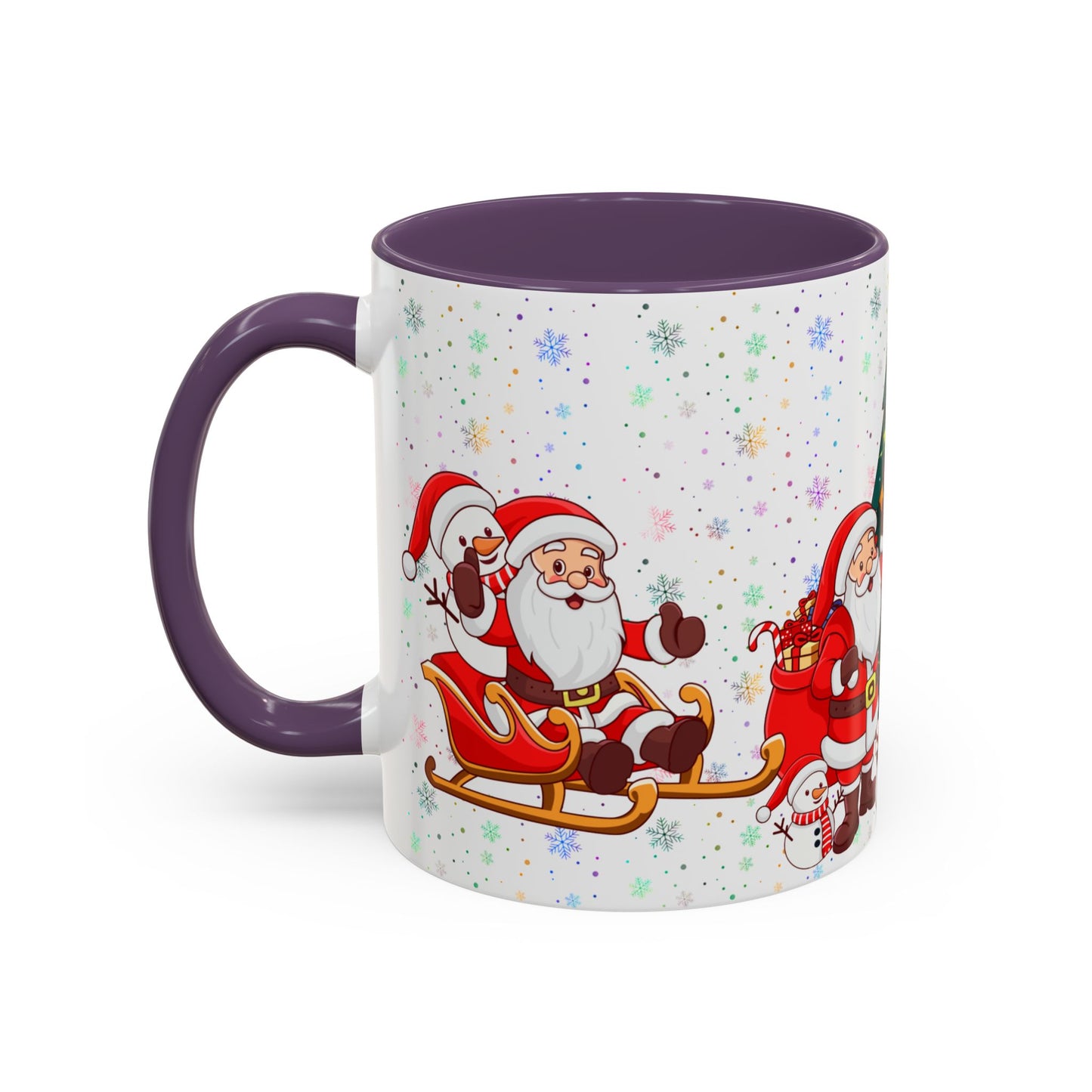 Christmas Party, Santa, Snowman & Reindeer - Accent Coffee Mug (11, 15oz) - 10427