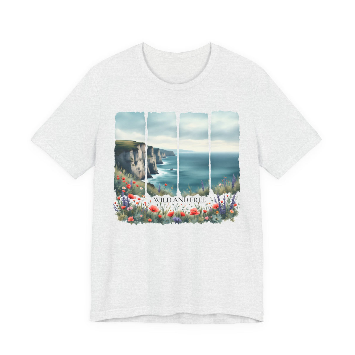 St. Andrews Coastal T-Shirt,  Scenic Cliffs, Wildflowers & Sea View - 14974