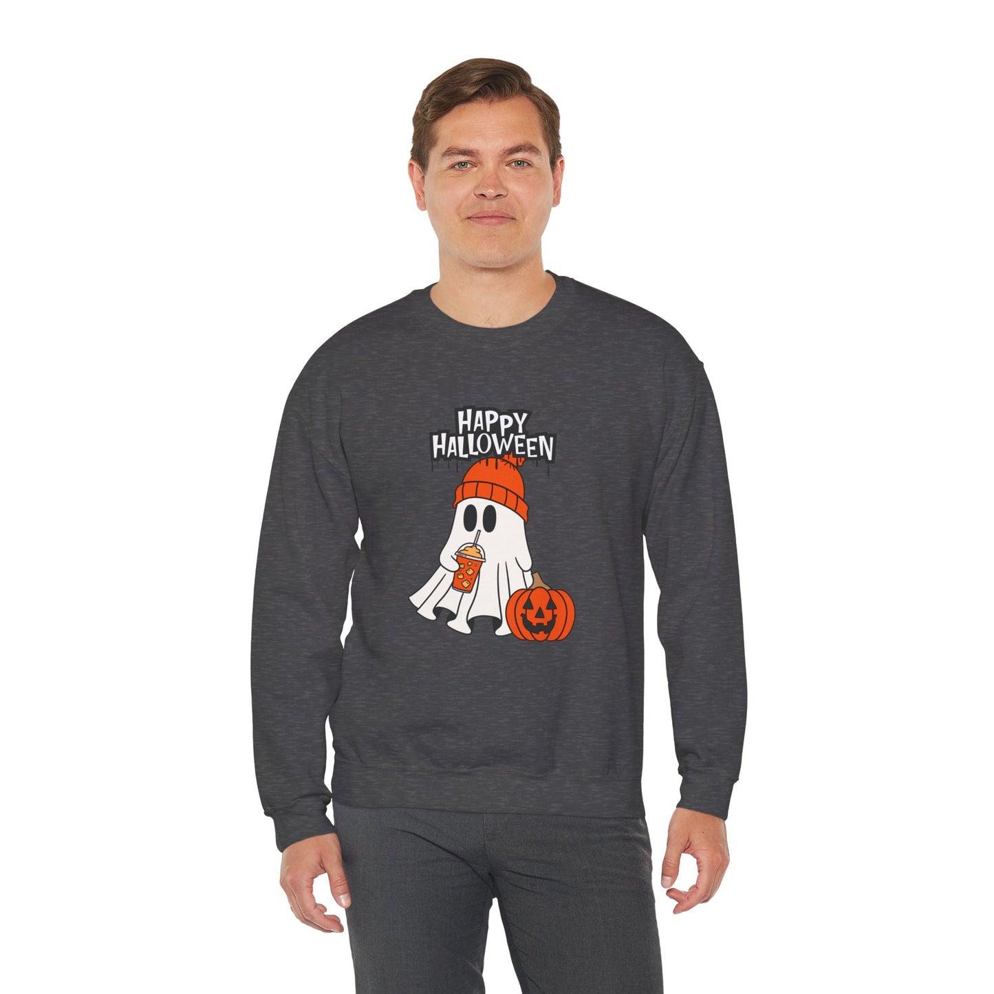 Happy Halloween, Ghost - Unisex Heavy Blend™ Crewneck Sweatshirt