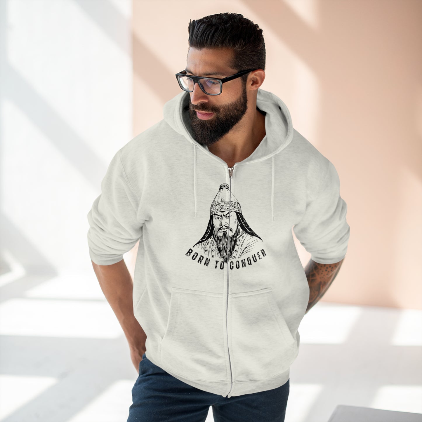 Born to Conquer Mongolia - Unisex Zip Hoodie