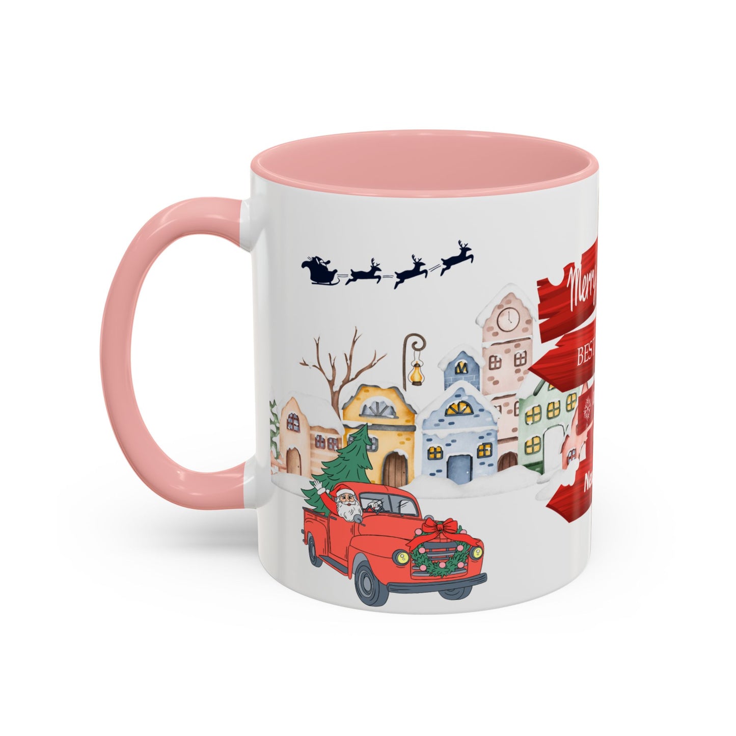 Merry Christmas - Accent Coffee Mug (11, 15oz)