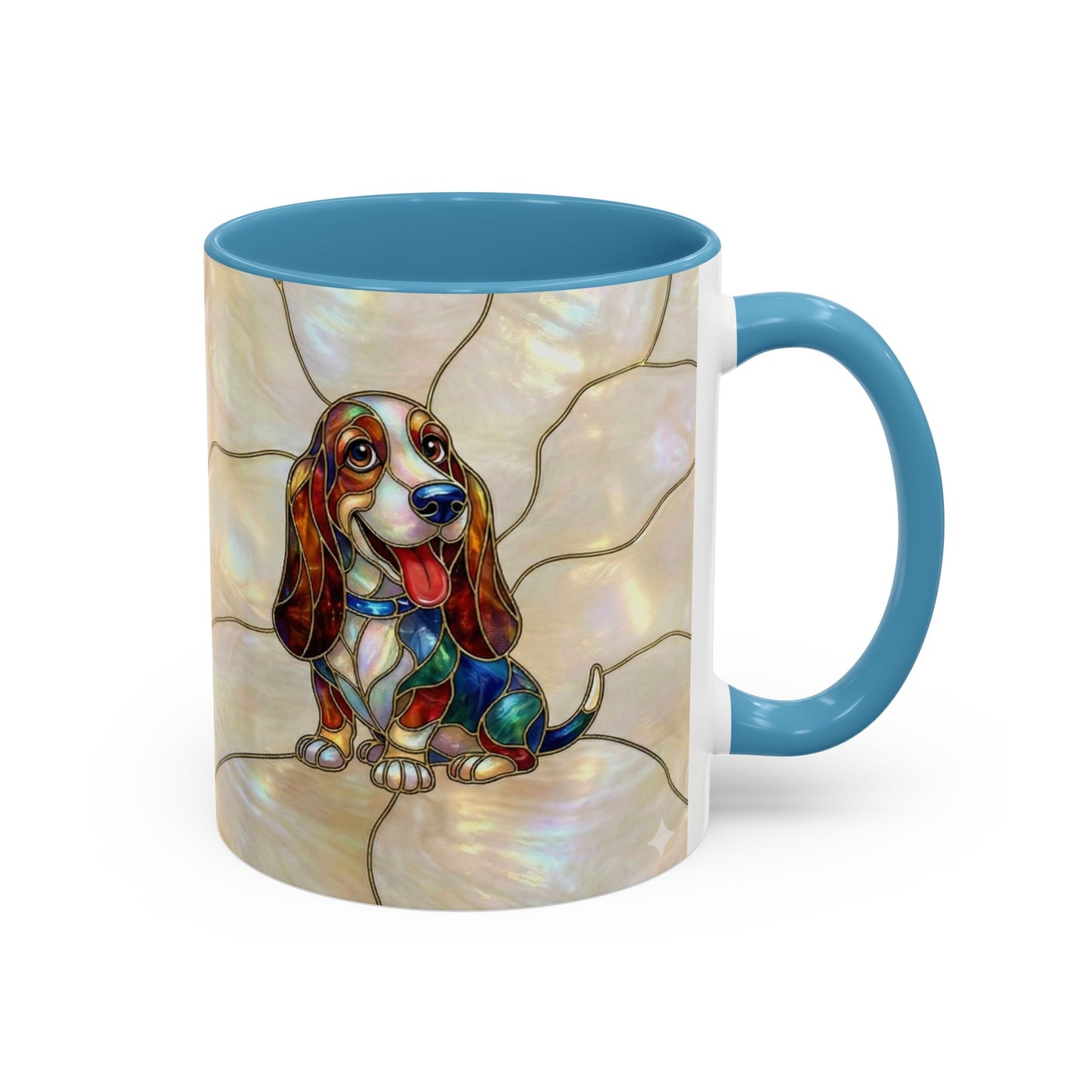 Basset Hound Stained Glass Accent Coffee Mug (11/15oz) - 14520