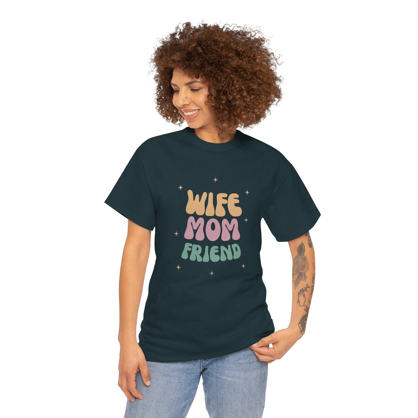 Wife Mom Friend Heavy Cotton Tee | Perfect Gift for Moms & Friends - 12462