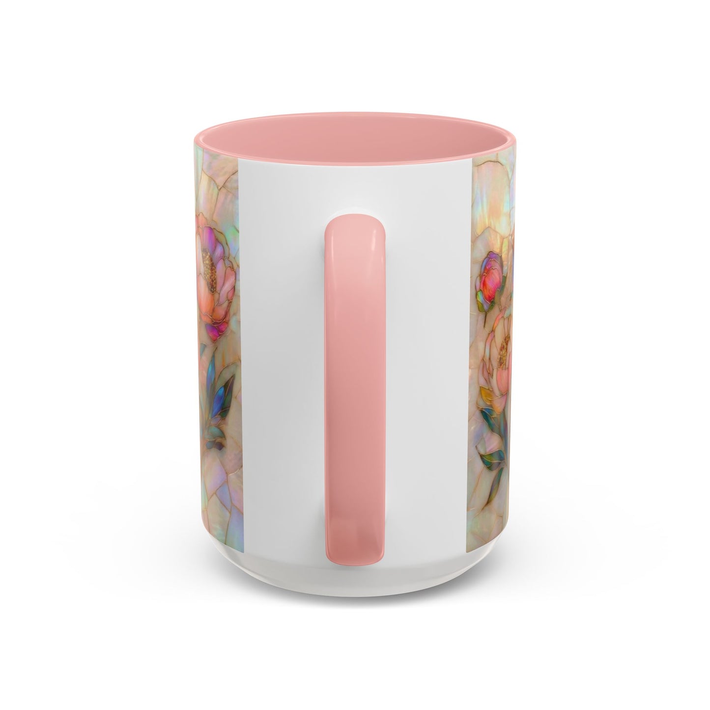 Peony Stained Glass Accent Coffee Mug – Floral Art 11/15oz - 14519