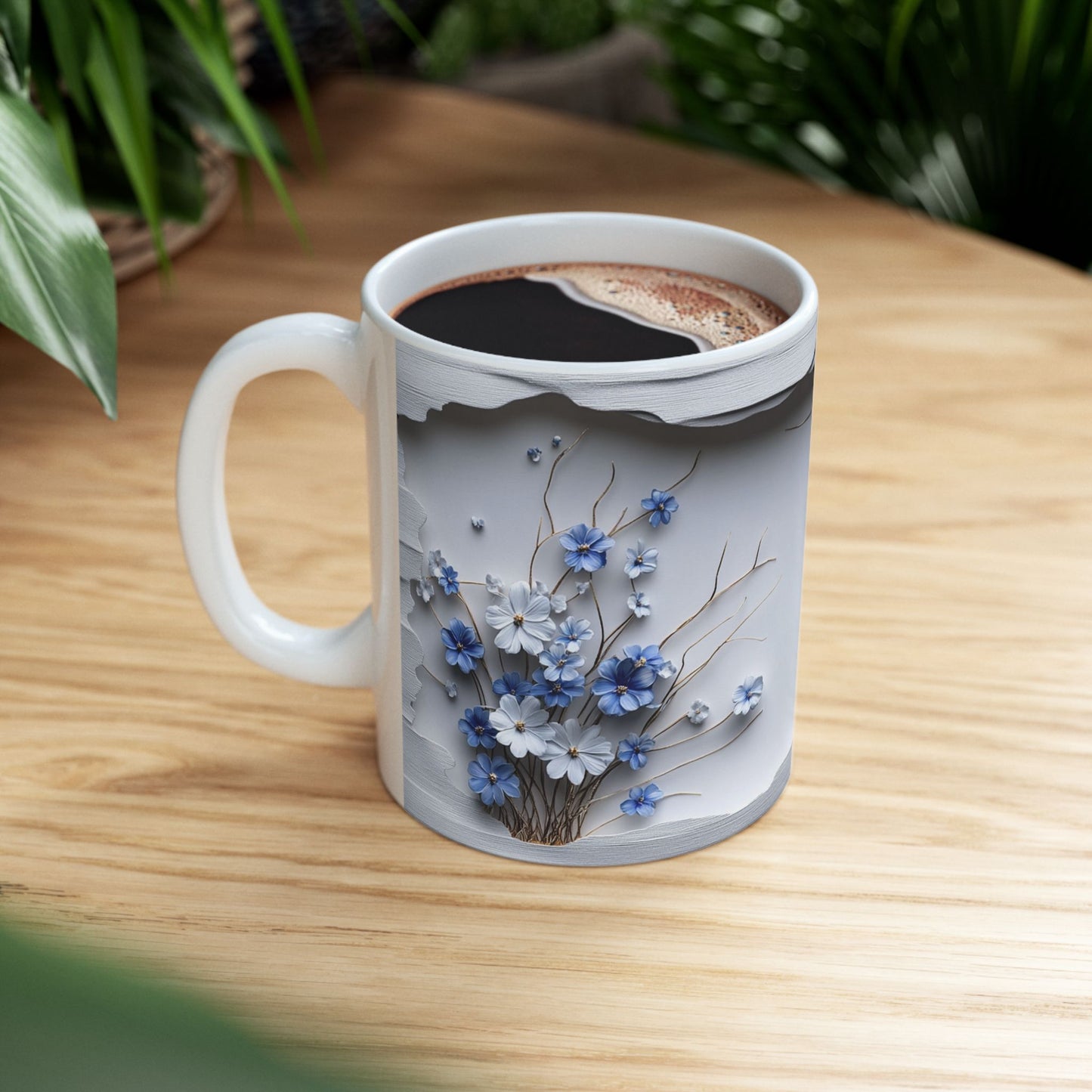 Beautiful Flowers, Vintage  - Ceramic Mug, (11oz, 15oz) - 11480