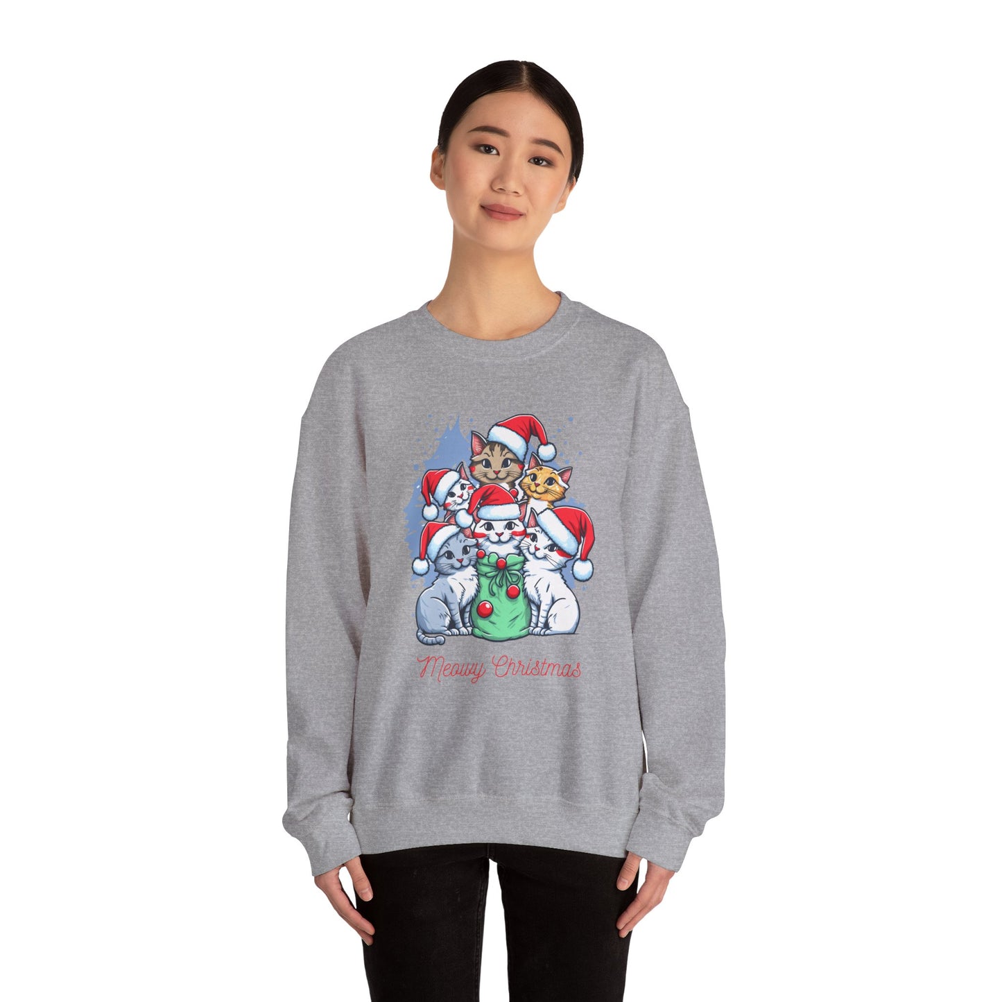 Merry Christmas, Cats - Unisex Heavy Blend™ Crewneck Sweatshirt