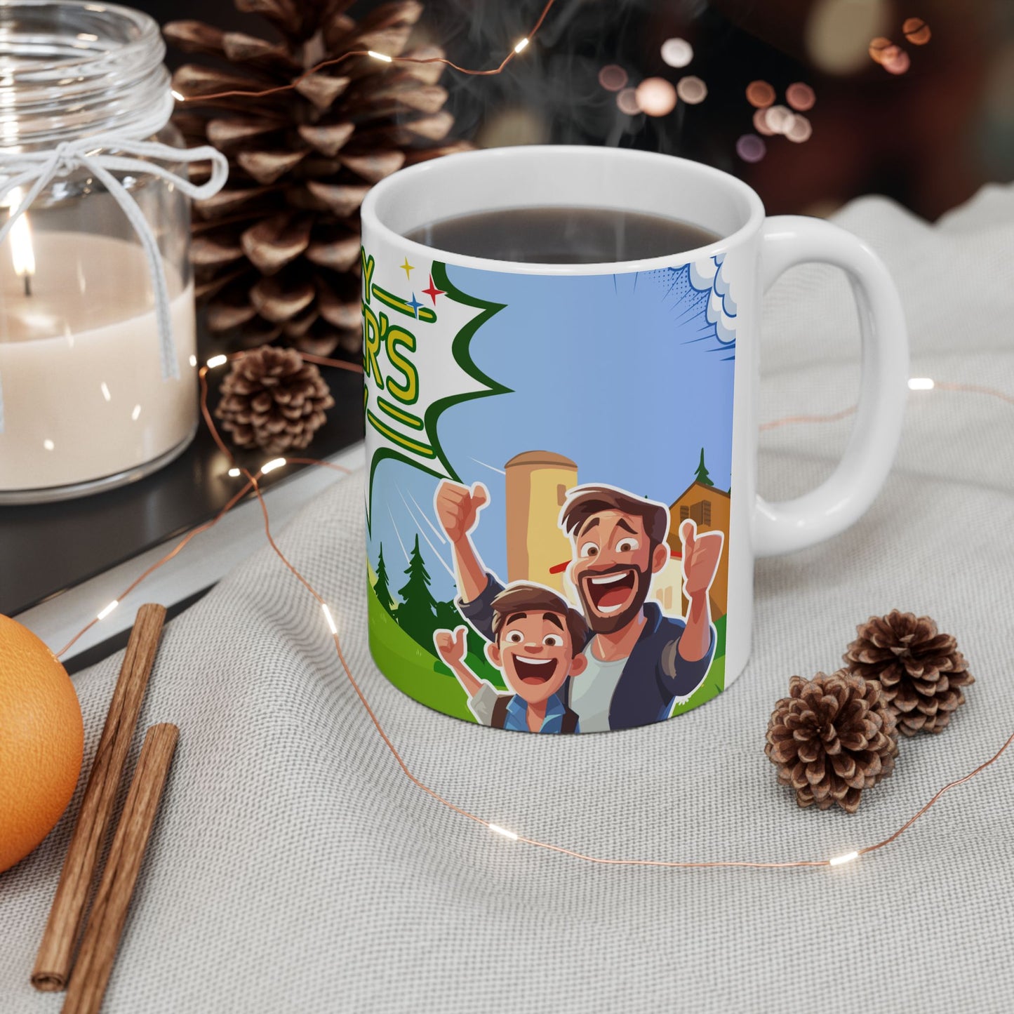 Happy Father's Day Ceramic Mug | Gift for Dad | Custom Coffee Cup for Father - 14060
