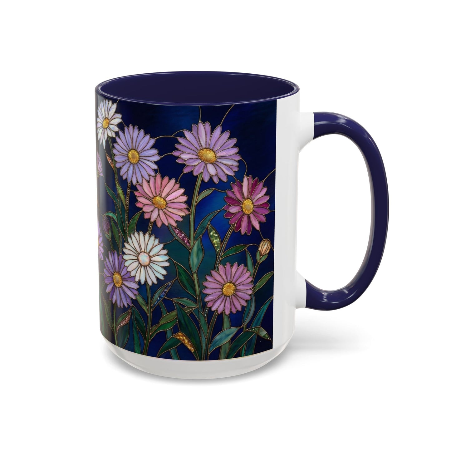 Aster Flower Coffee Mug — Stained Glass Design 11/15oz - 14553