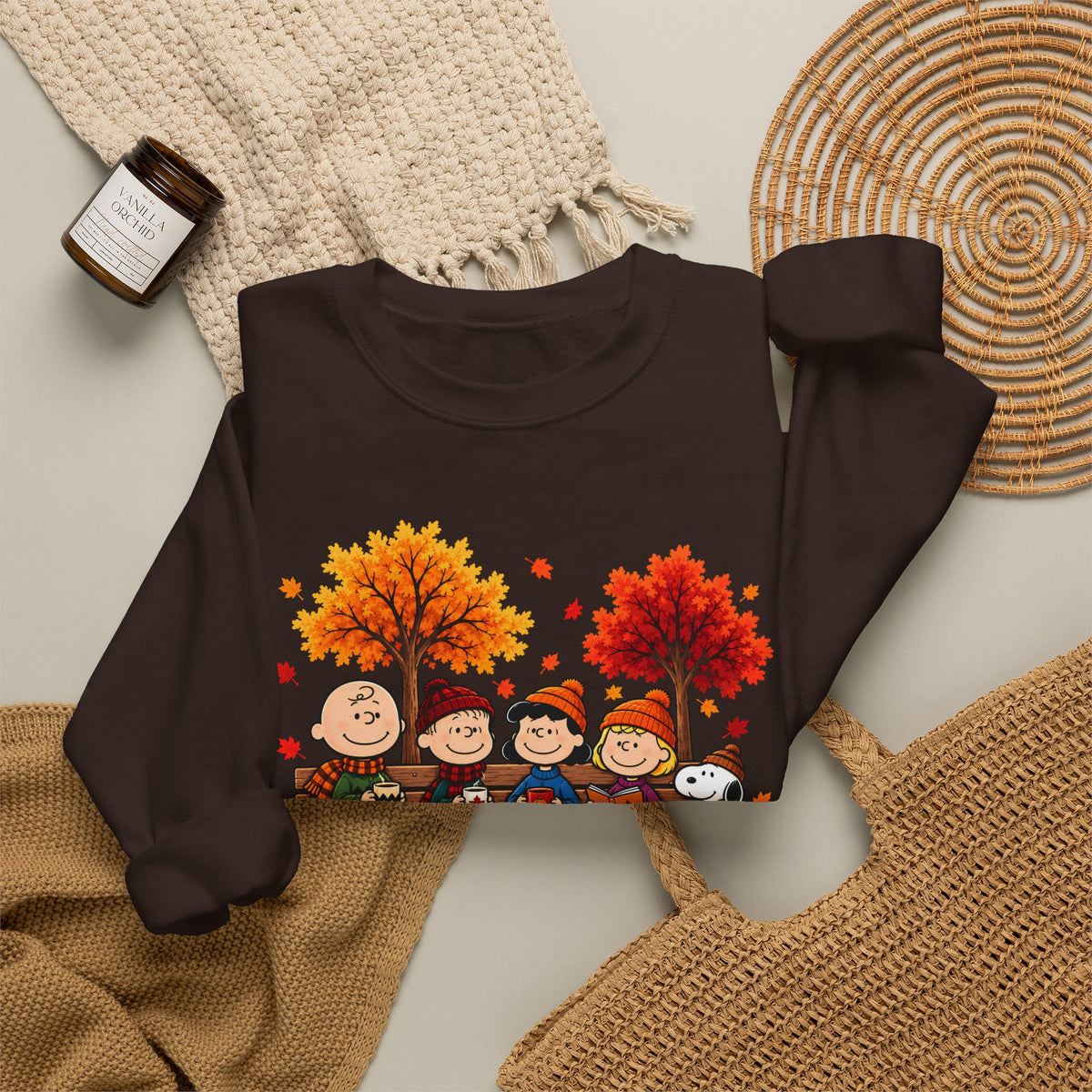 Fall Friends Crewneck Sweatshirt, Cute Autumn Pumpkin Patch Design - 14999