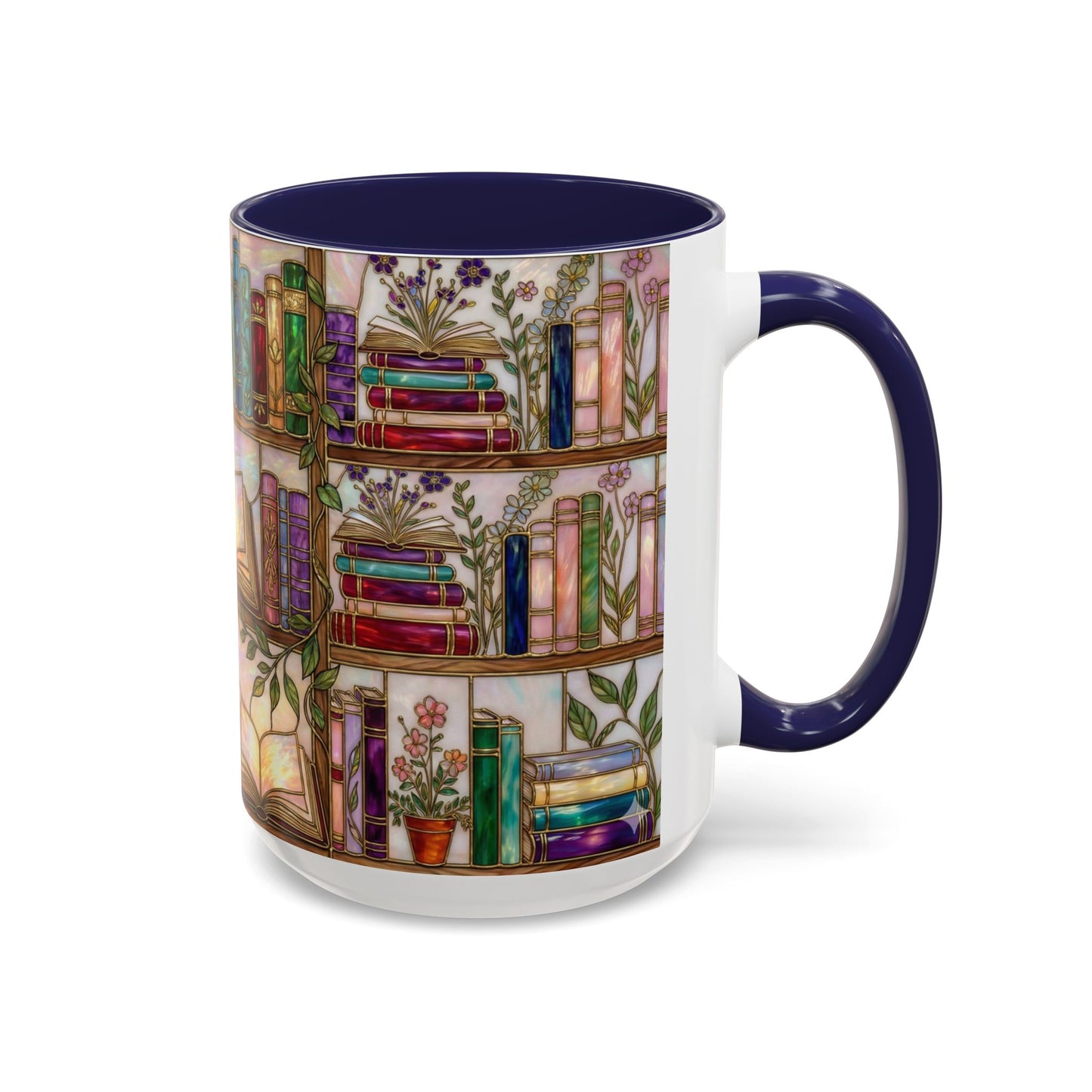 Bookish Accent Coffee Mug — Stained Glass Design (11/15 oz) - 14528