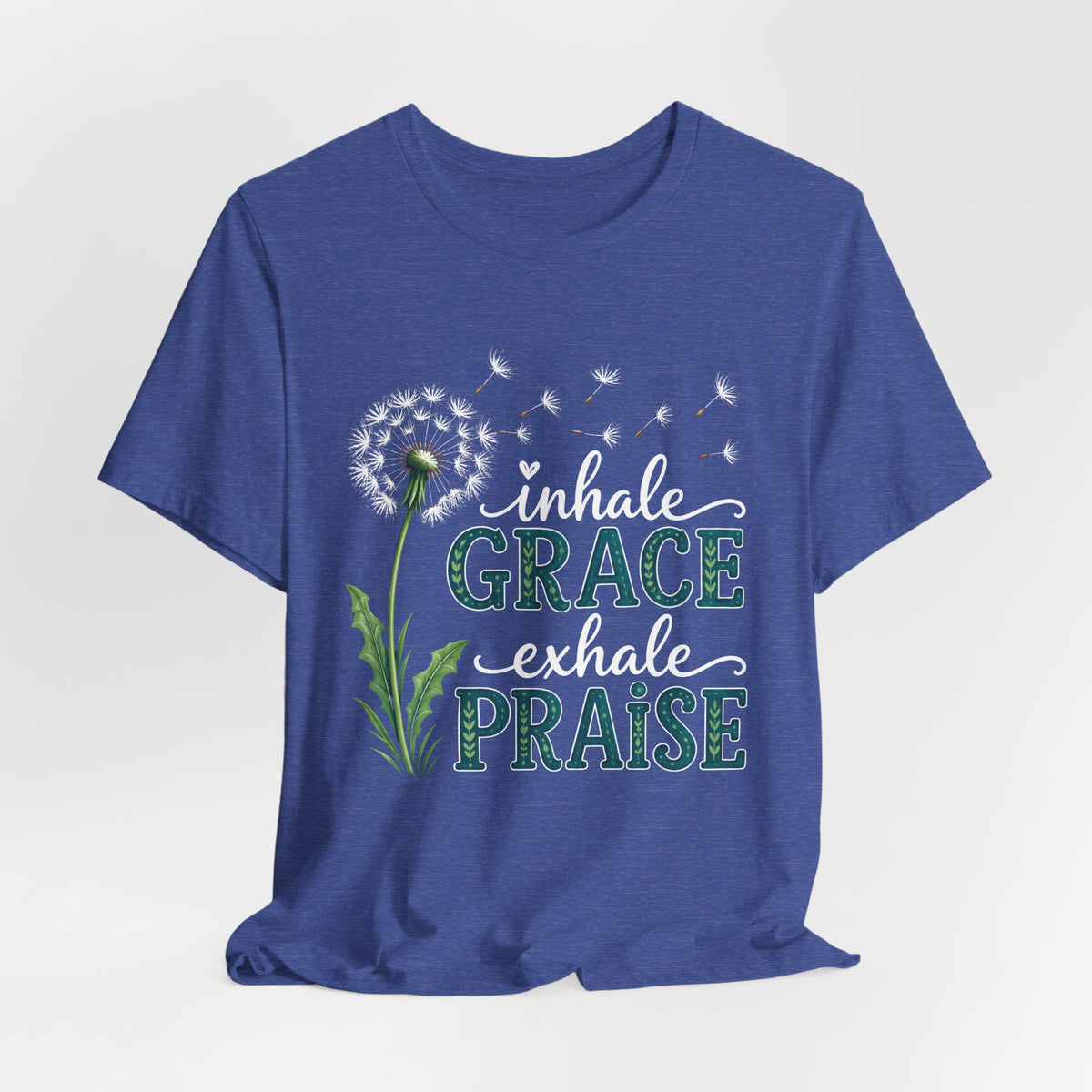 Inhale Grace Exhale Praise T-Shirt, Christian Faith Floral Tee - 14990