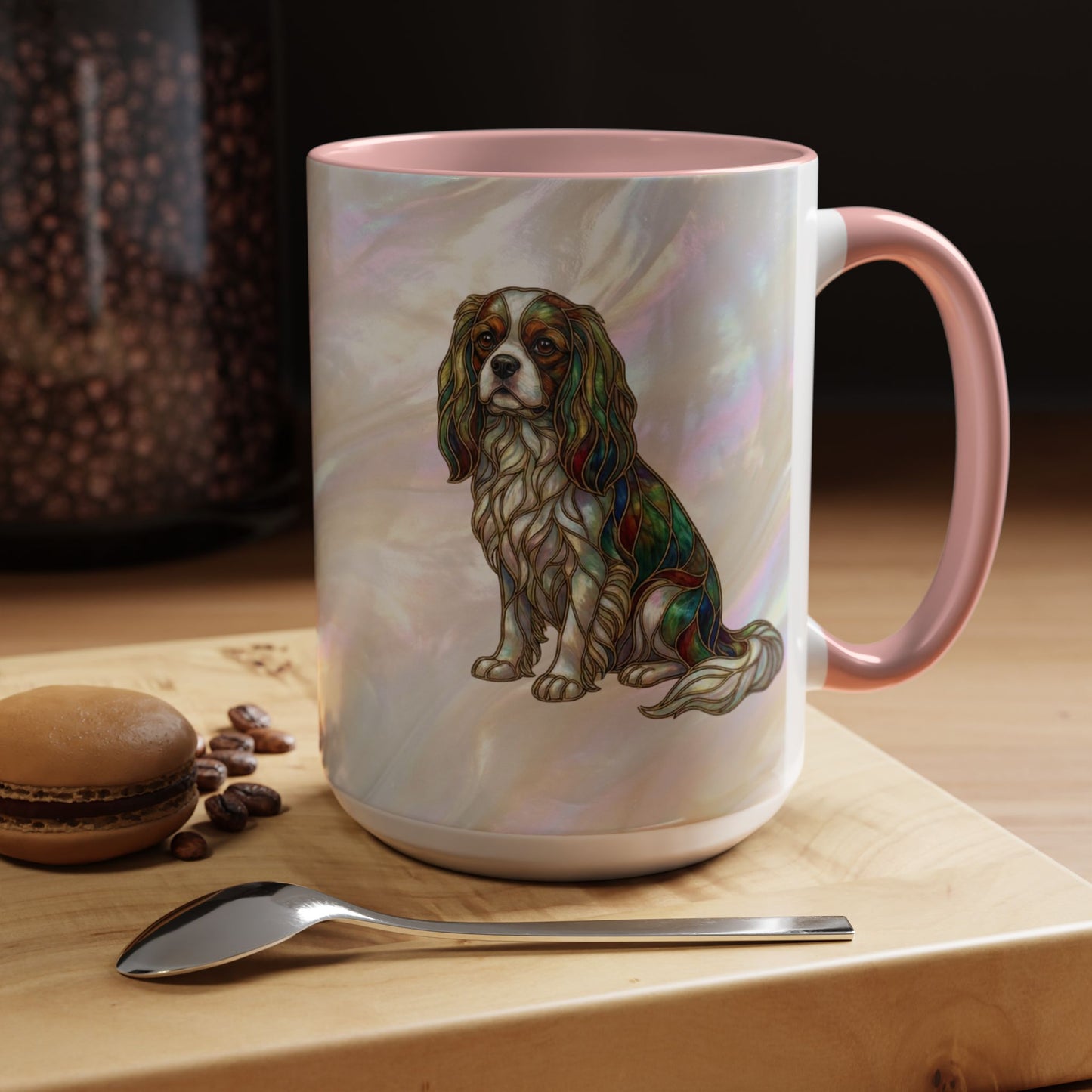 Cavalier King Charles Accent Coffee Mug -Stained Glass Style (11/15oz) - 14624
