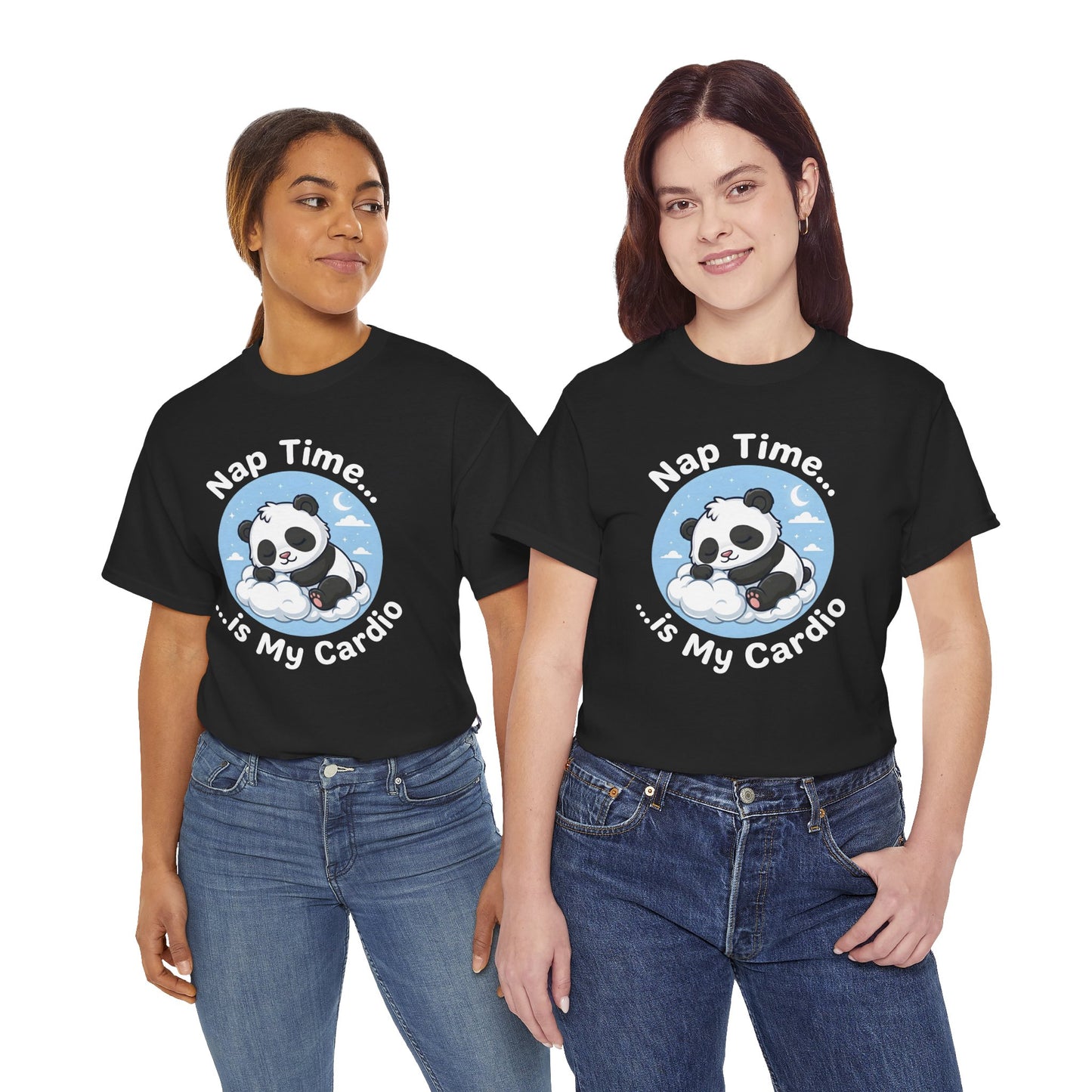 Cute Panda T-Shirt – “Nap Time Is My Cardio” Funny Sleep Tee - 14845