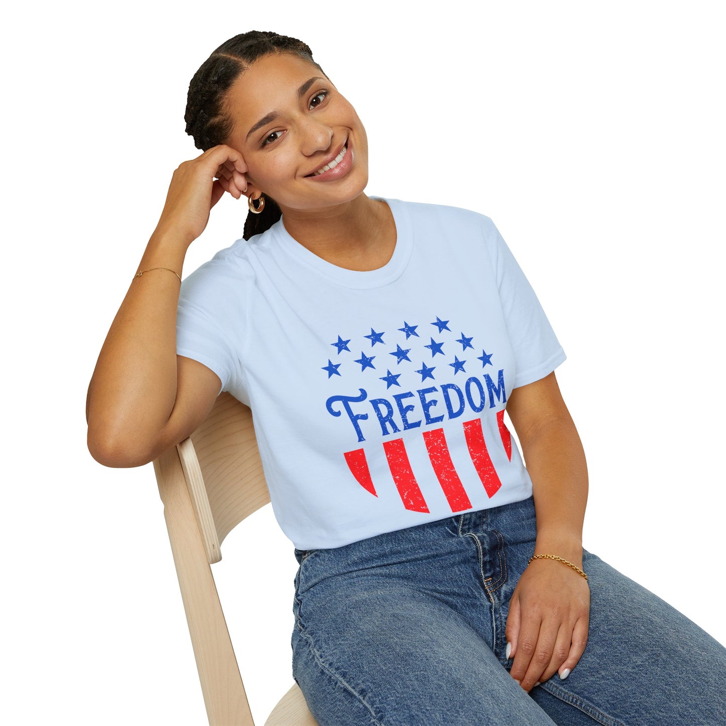 American Freedom Unisex T-Shirt - Patriot Tee, July 4th Celebration, Memorial Day Outfit, Independence Day Gift, Vintage Style Shirt - 13734
