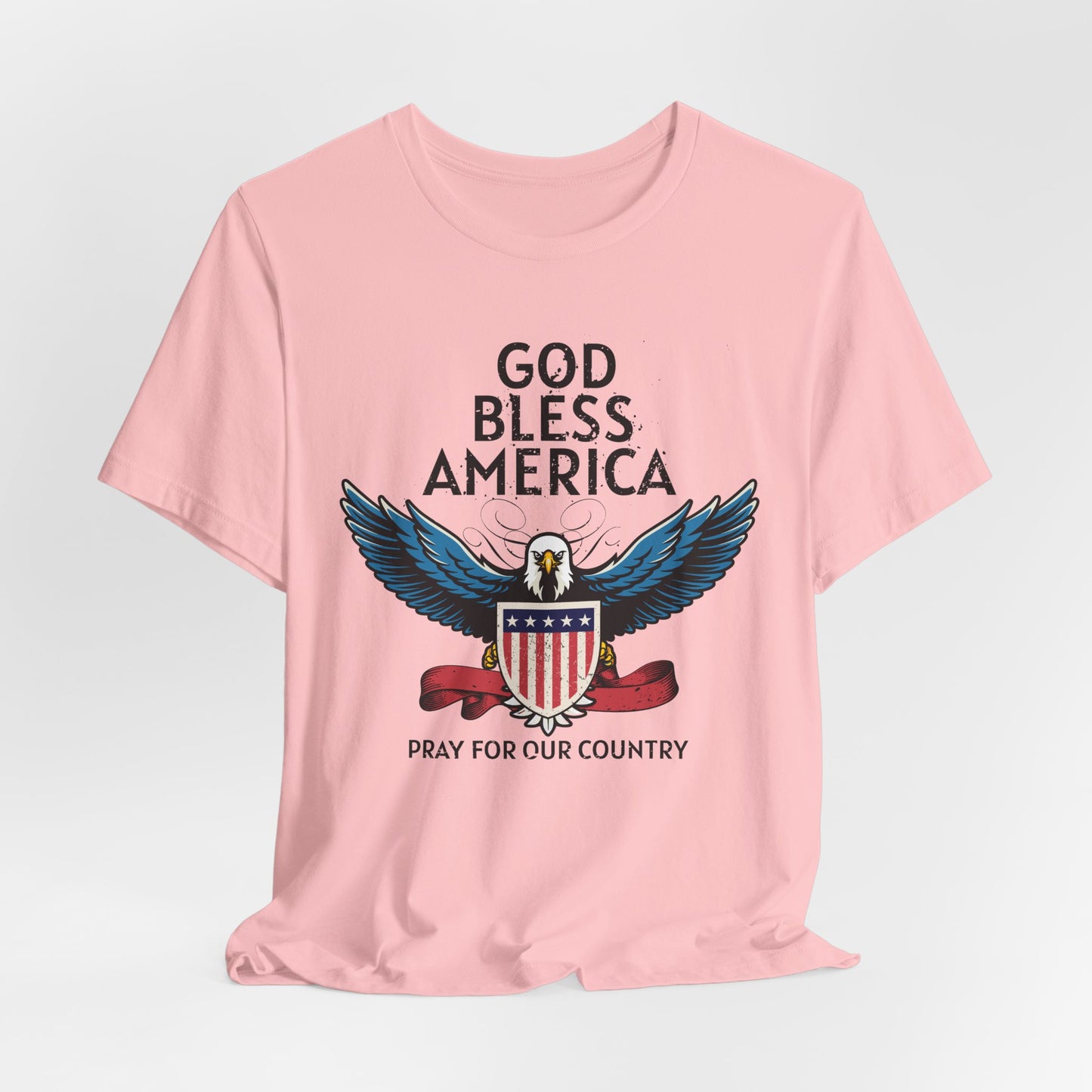 God Bless America Unisex Tee | Patriotic Shirt, American Eagle Design, Casual Wear, Independence Day, Gifts for Veterans - 13786