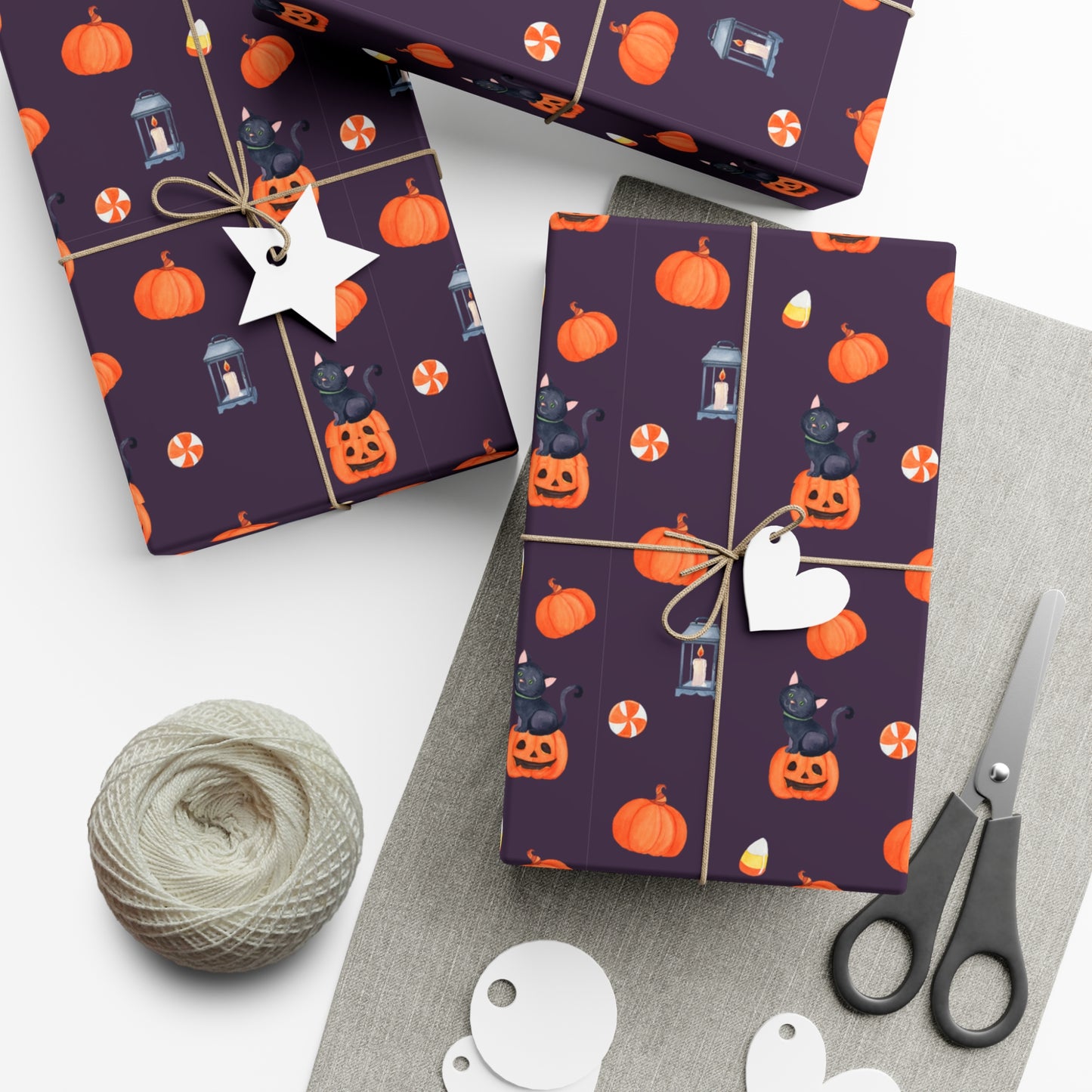 Pumpkin With A Black Cat - Gift Wrap Papers - 13988