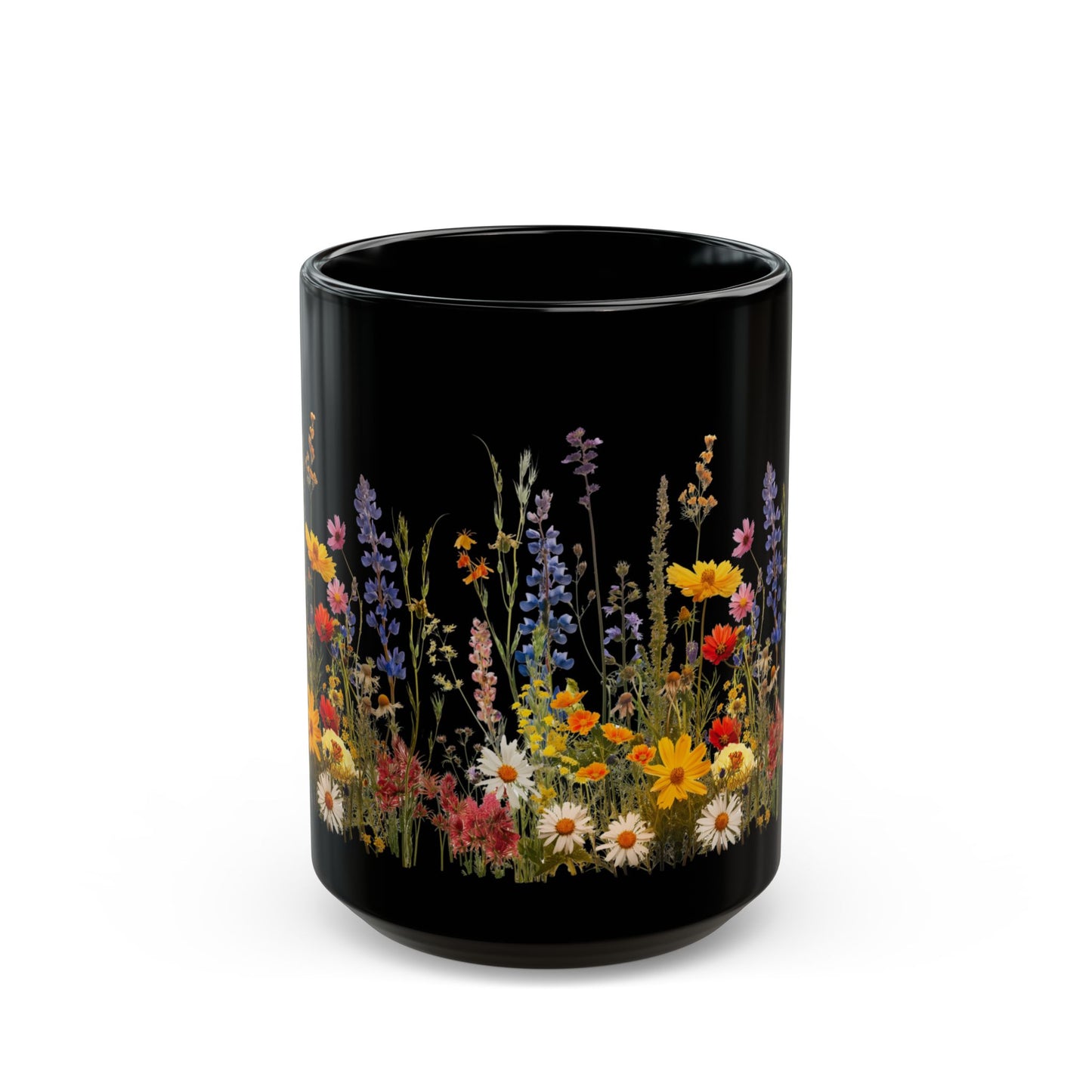 Wildflowers - Ceramic Black Mug (11oz, 15oz) - 10447