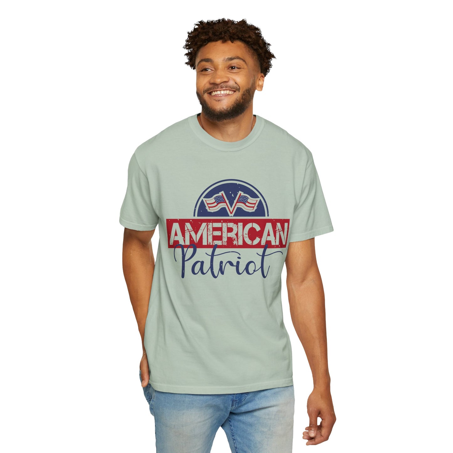 American Patriot Garment-Dyed T-Shirt, USA Pride Tee, 4th of July Shirt, Americana Apparel, Unisex Casual Wear - 13813