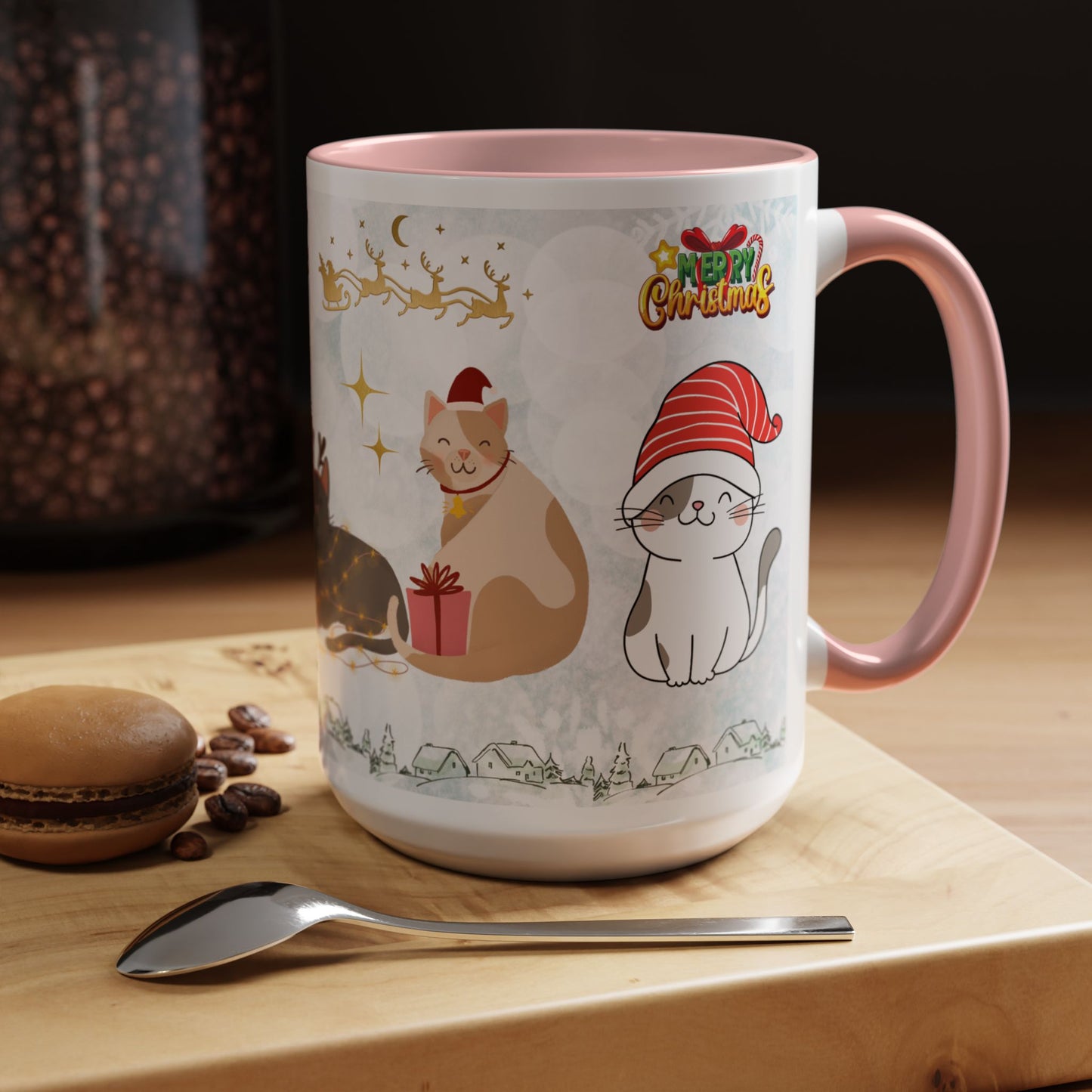 Merry Christmas, Cats - Accent Coffee Mug (11, 15oz)