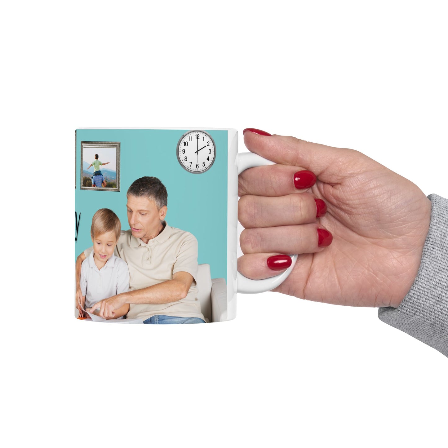 Happy Father's Day Ceramic Mug, Photo Customizable - 11oz and 15oz - 12902