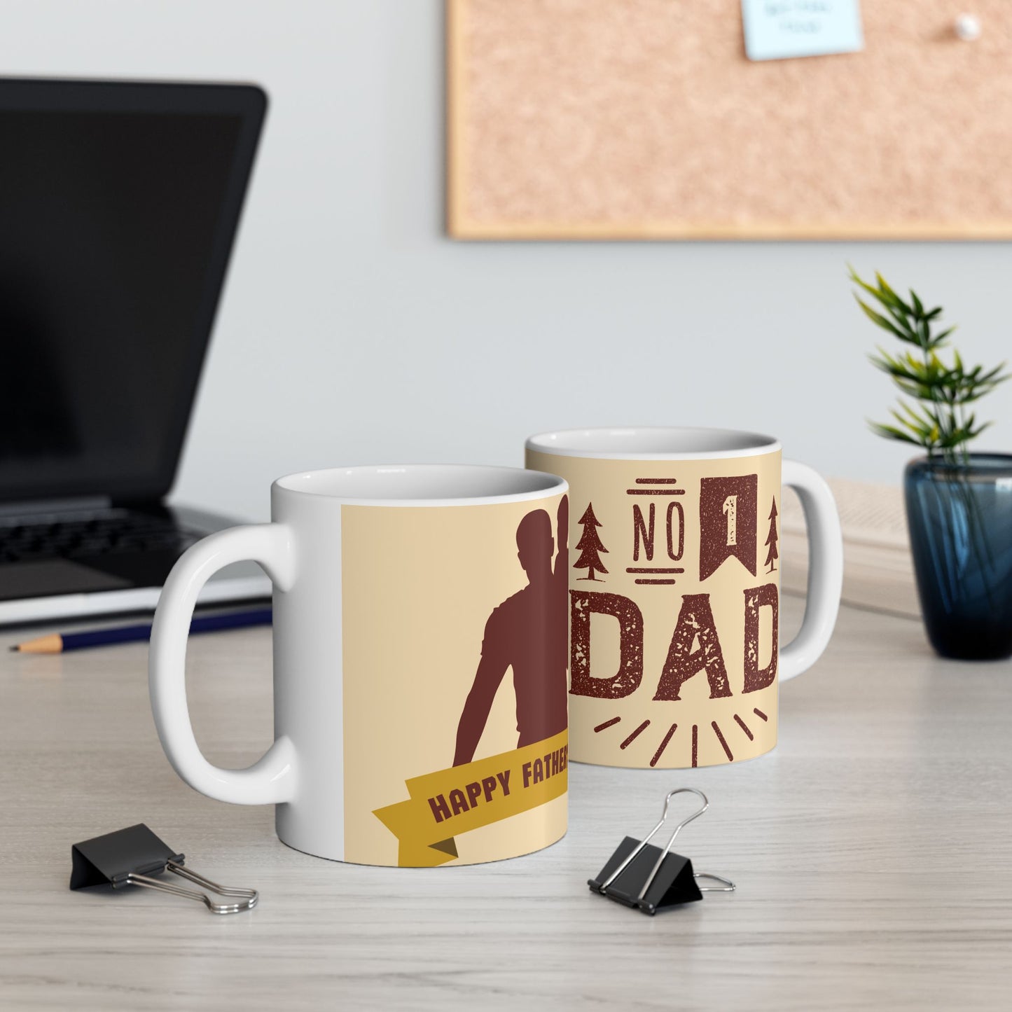 Father's Day Ceramic Mug, 11oz & 15oz, Unique Gift for Dad, Coffee Tea Cup, Personalized Dad Mug, Celebration Mug - 14011