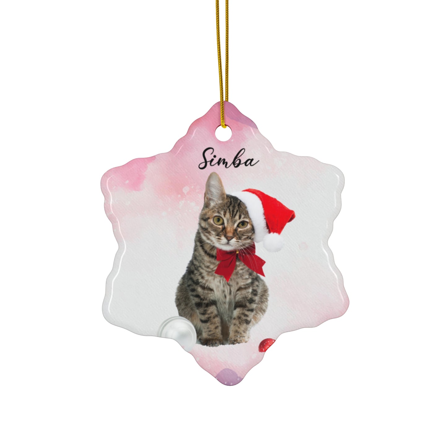 Christmas, Dogs & Cats, Customizable - Ceramic Ornament, 4 Shapes - 10039