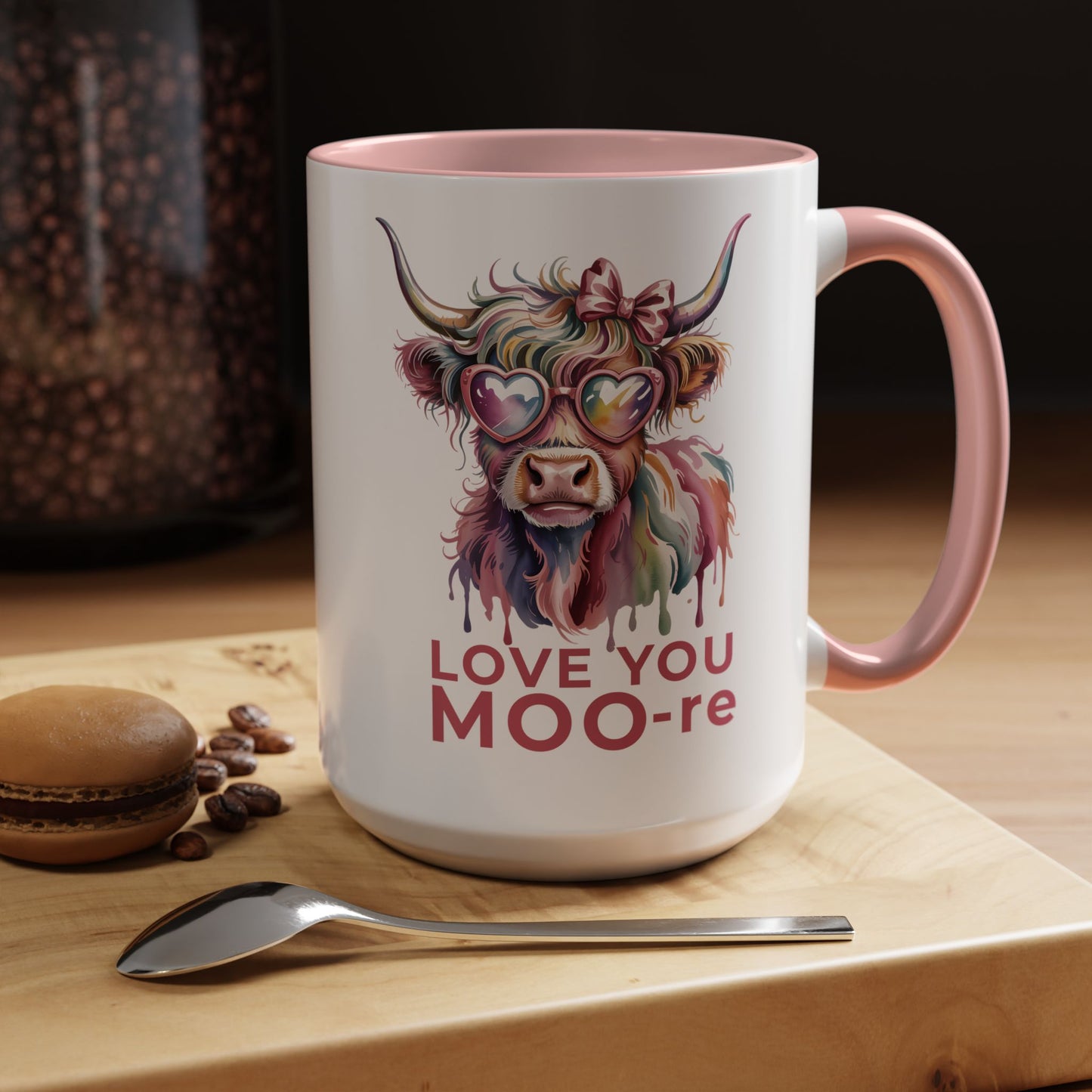 Love You Moo-re Highland Cow Mug – Cute Valentine’s Day Coffee Cup, Funny Romantic Gift for Her or Him (11oz / 15oz) - 14785