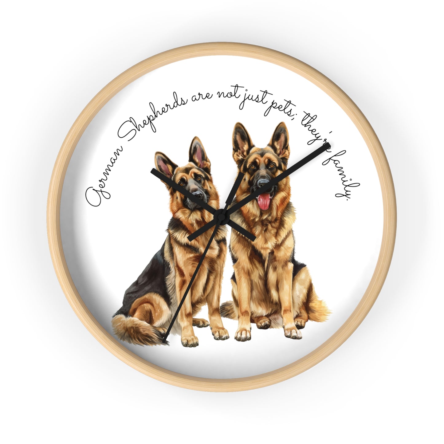 German Shepherds are not just pets; they're family - Wall Clock