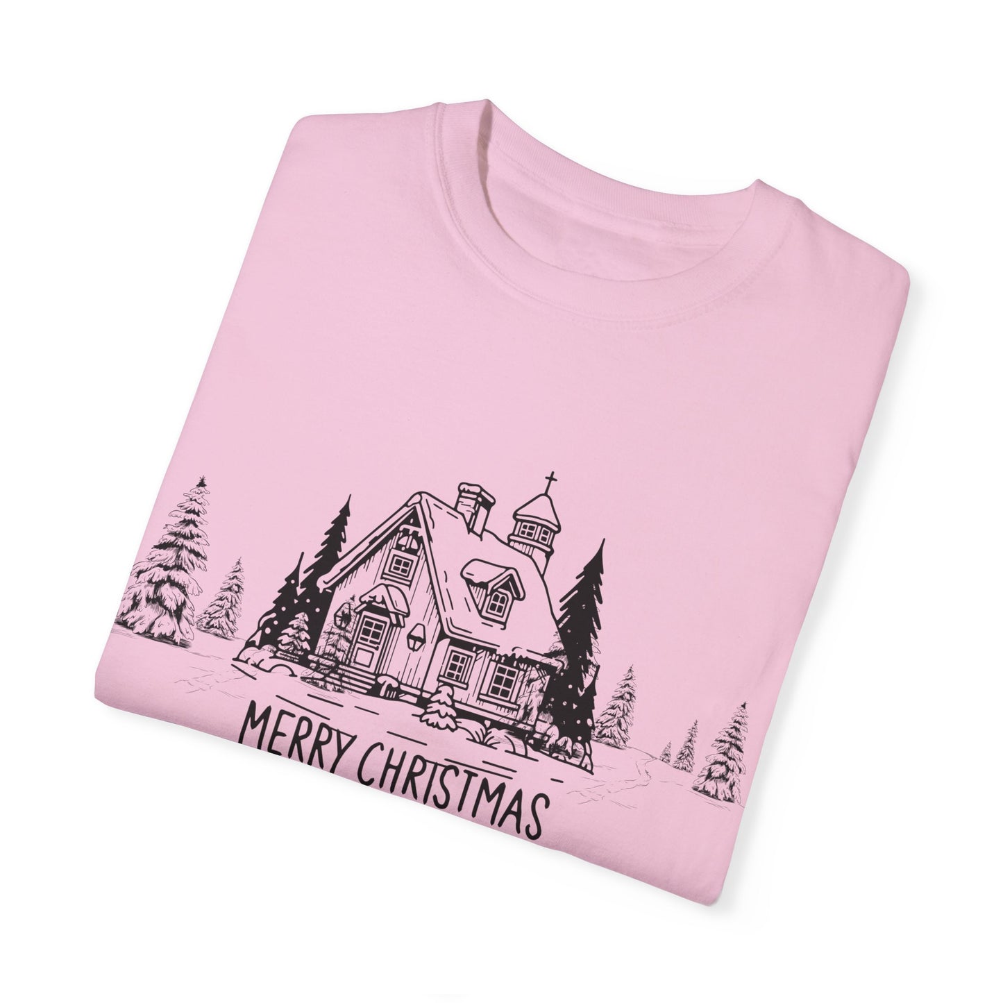 Merry Christmas, House - Unisex Garment-Dyed T-shirt - 10114