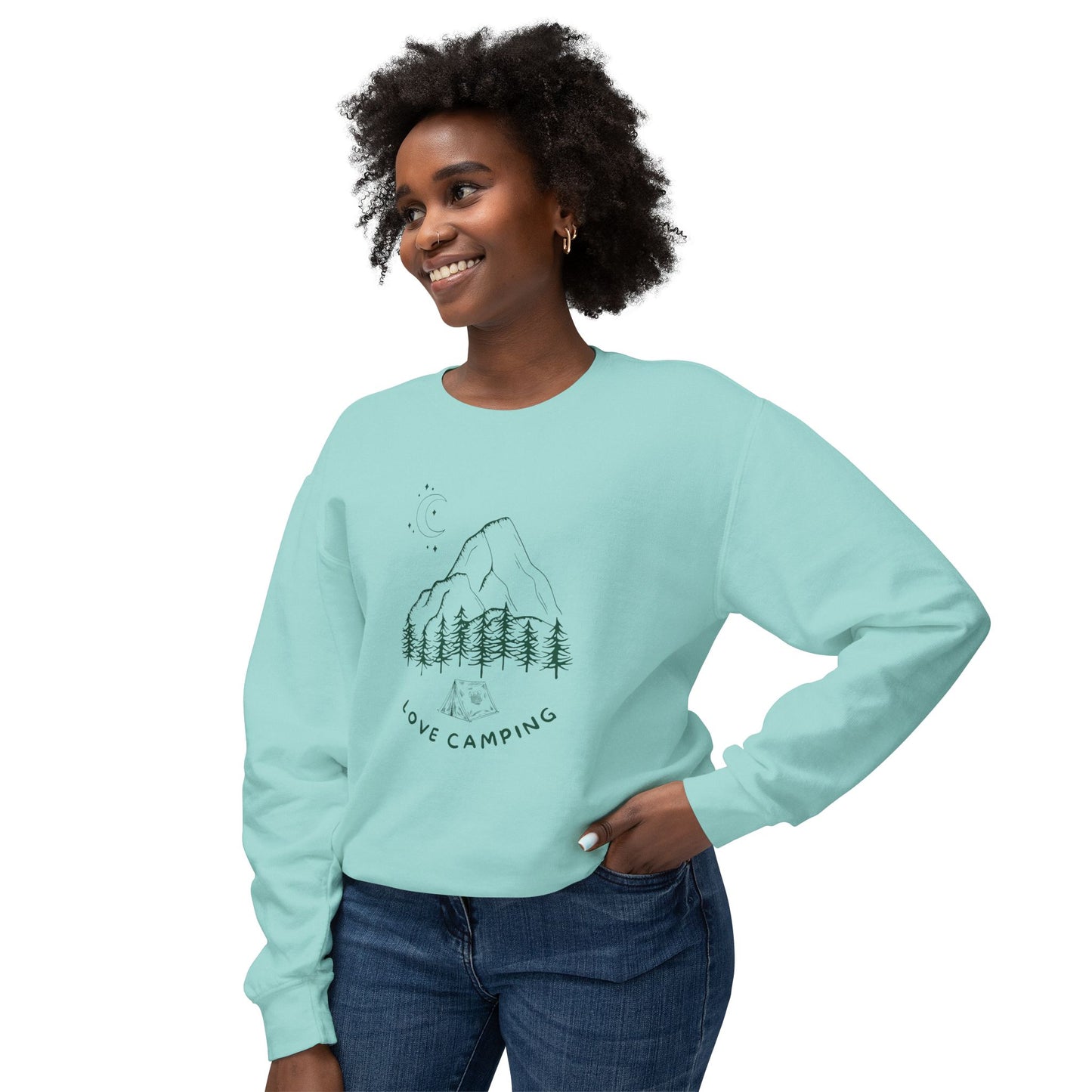 Love Camping - Unisex Lightweight Crewneck Sweatshirt - 10617